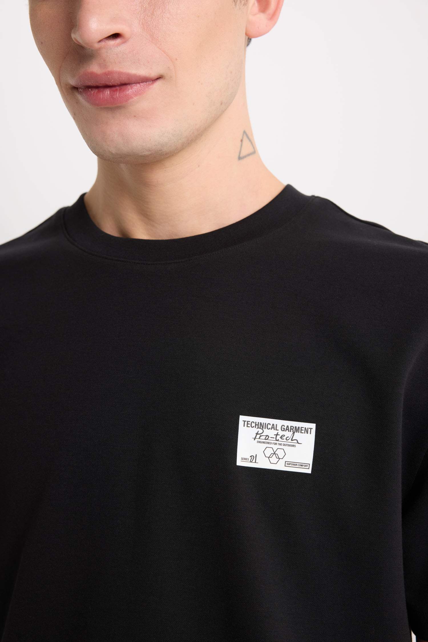 Regular Fit Bisiklet Yaka Ütü Gerektirmeyen Nefes Alabilen Baskılı Kısa Kollu Ağır Kumaş Tişört