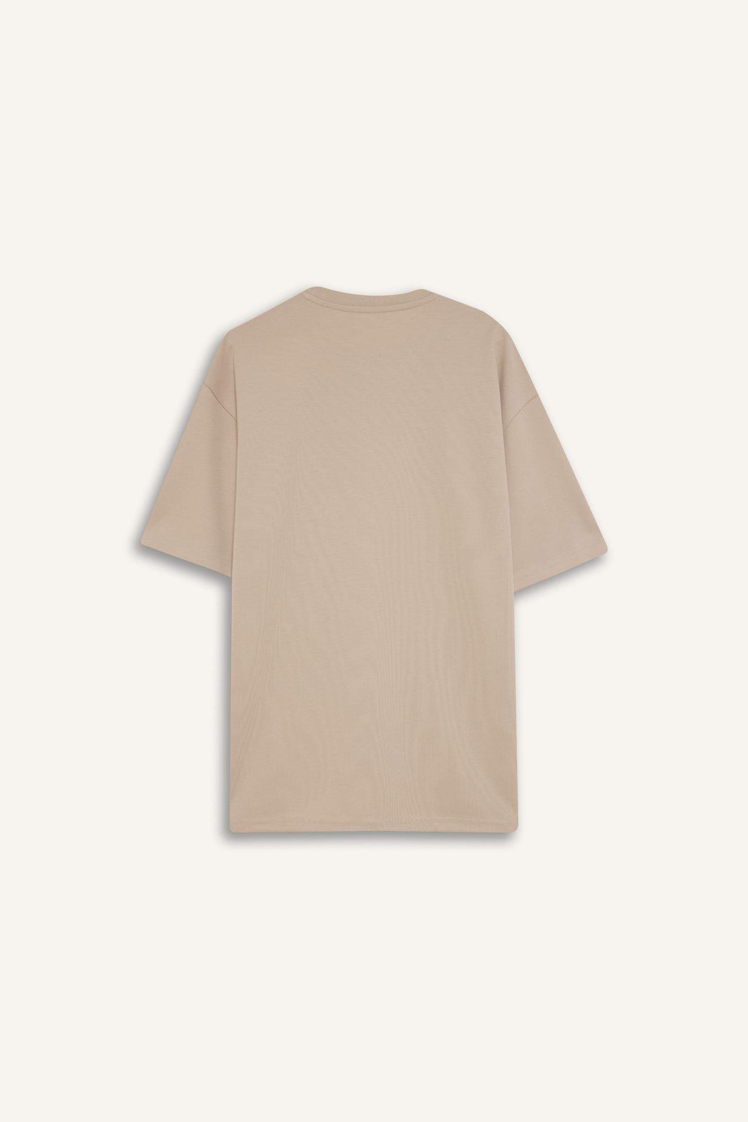 Футболка boxy fit с круглым вырезом, принтом и коротким рукавом из плотной ткани