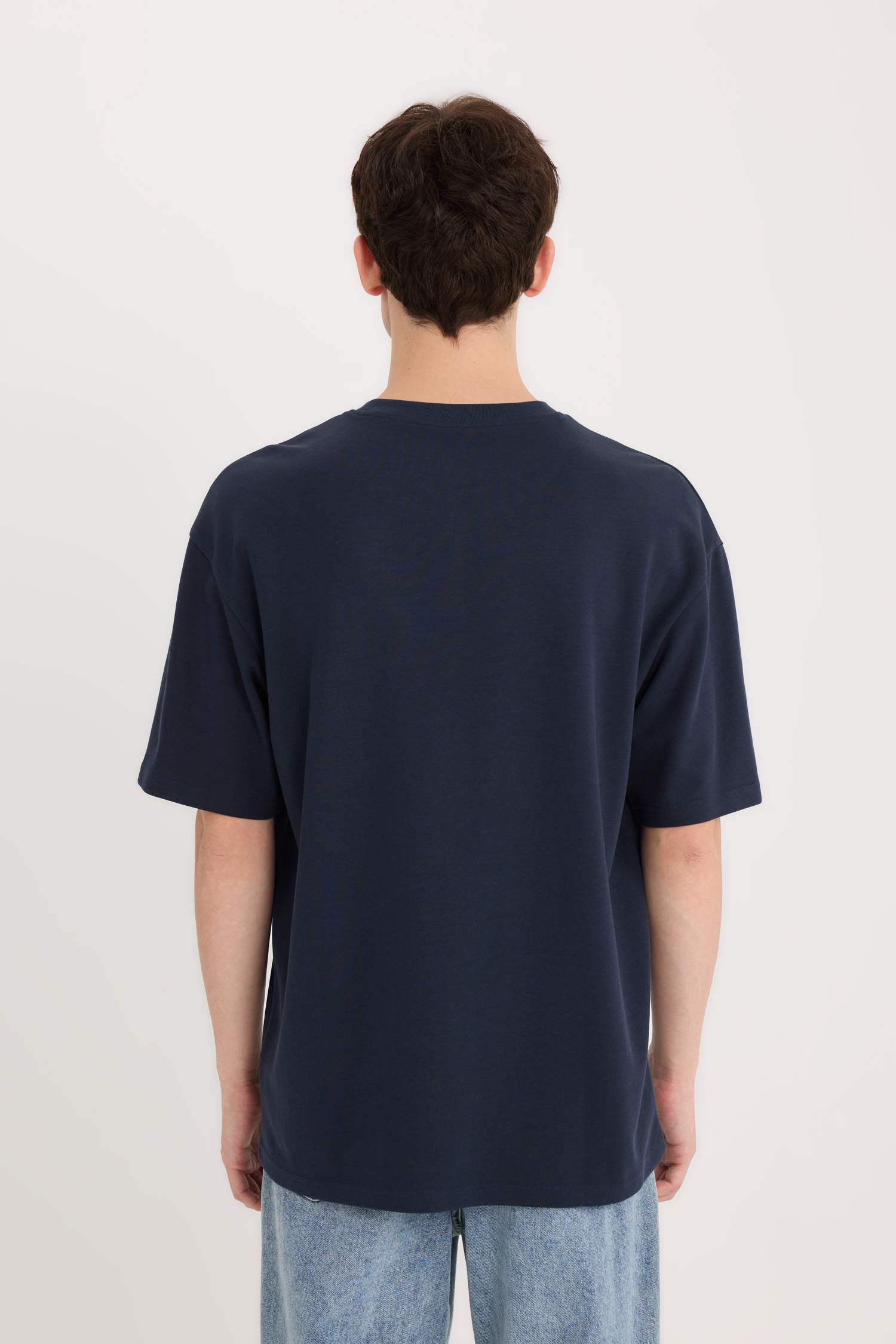 Boxy Fit Crew Neck Printed Short Sleeve T-Shirt