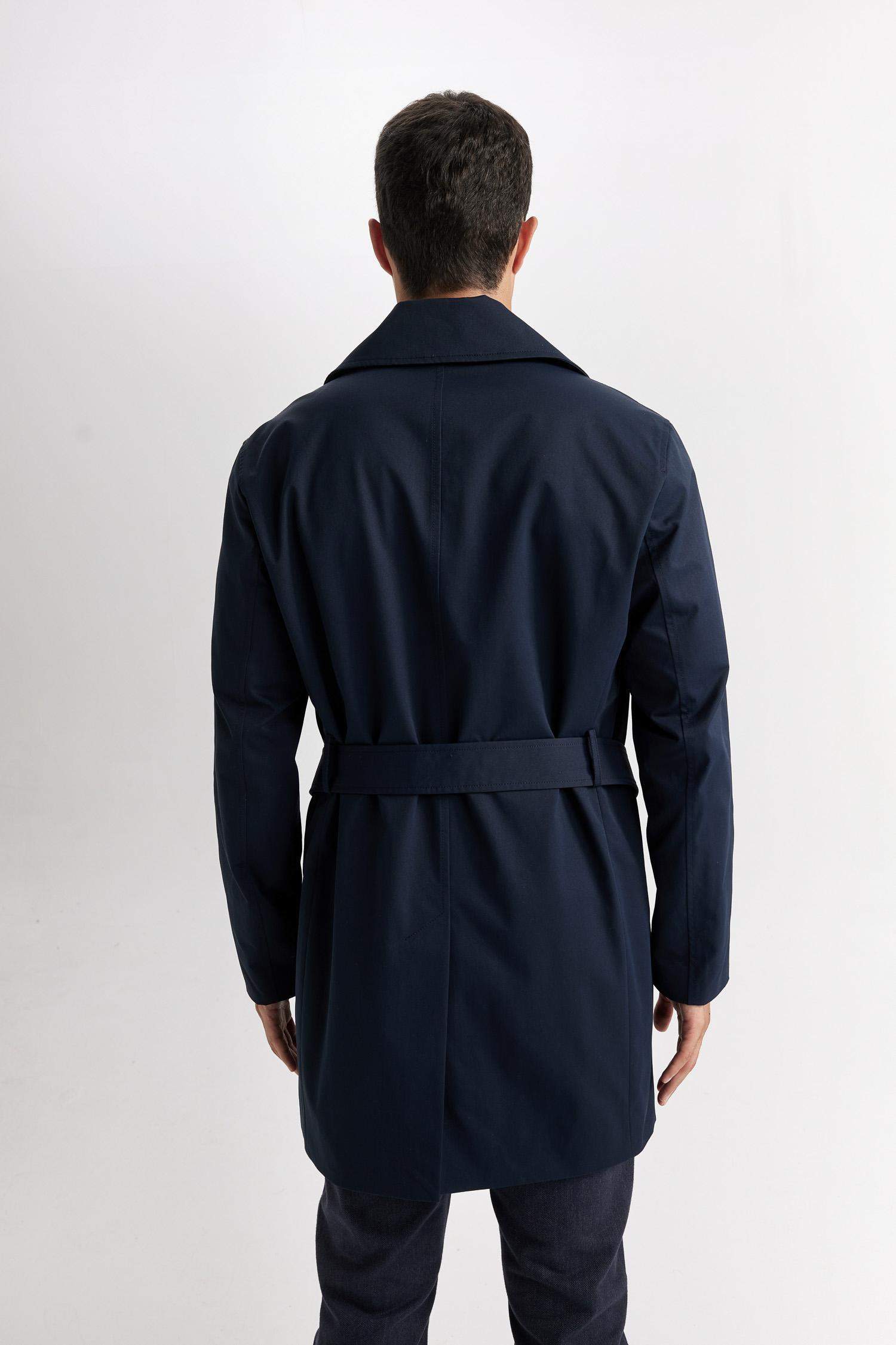 Slim Fit Dar Kesim Astarlı Düğmeli Cepli Kemerli Mevsimlik Baharlık Trençkot