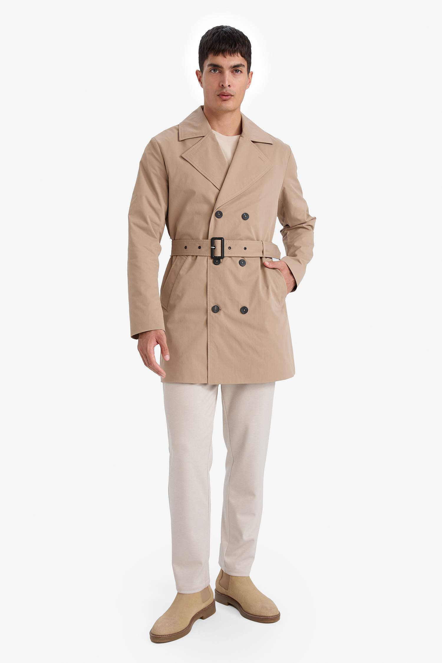 معطف سليم فيت مبطن