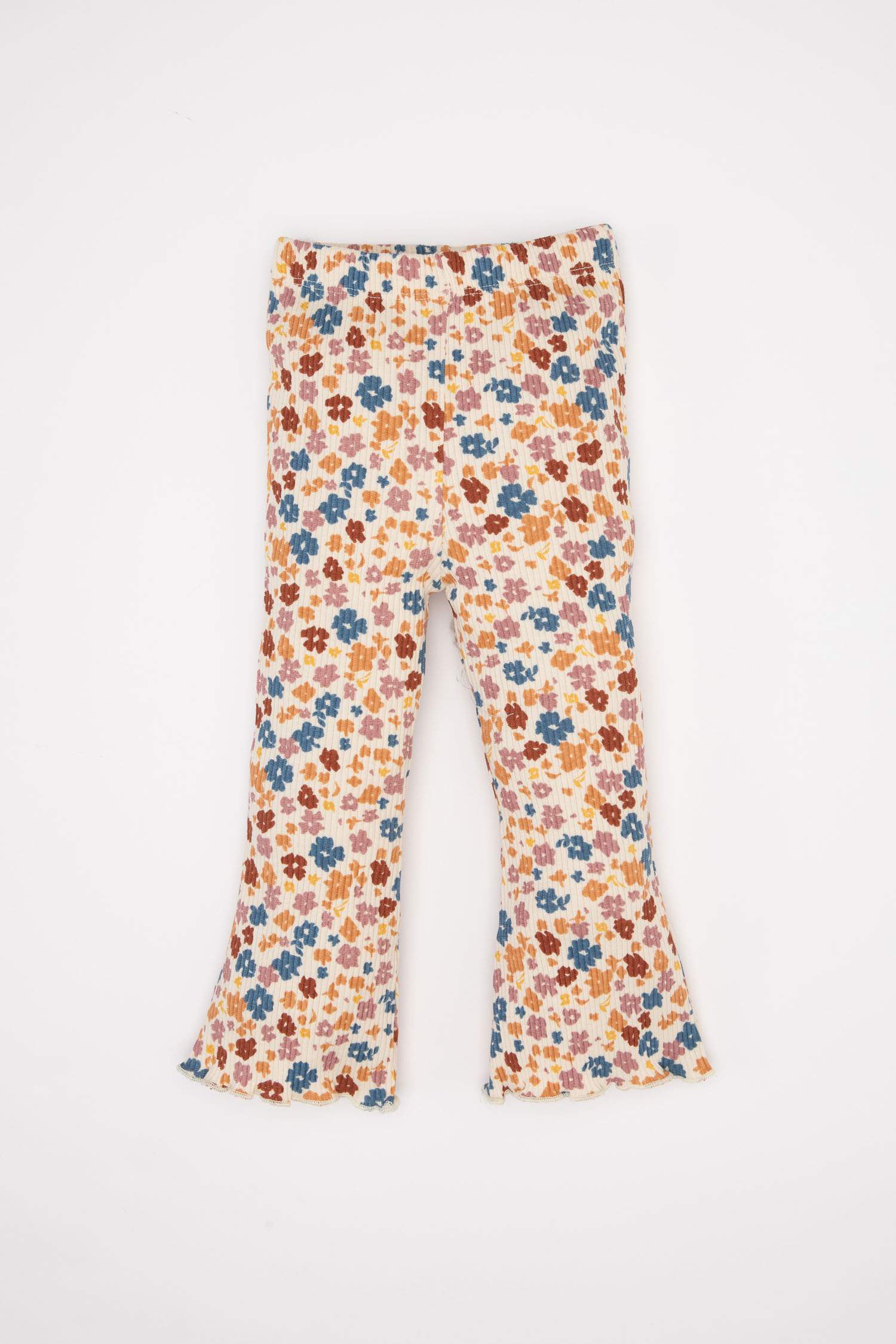 Kız Bebek  3'lü Takım Baskılı Sweatshirt Çiçekli Tayt Saç Bandı