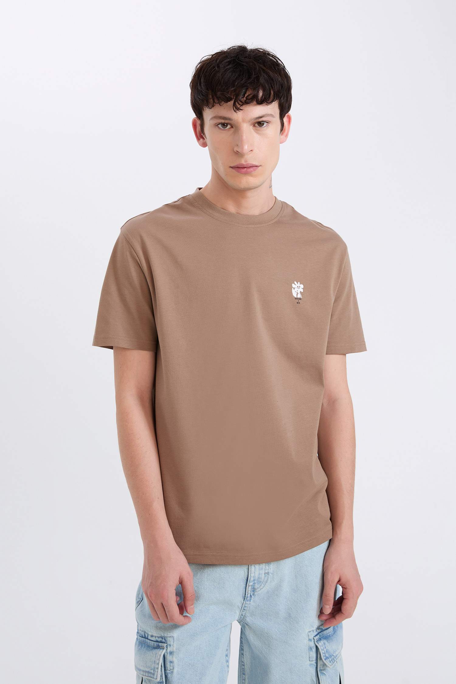 Regular Fit Crew Neck Printed Short Sleeve T-Shirt