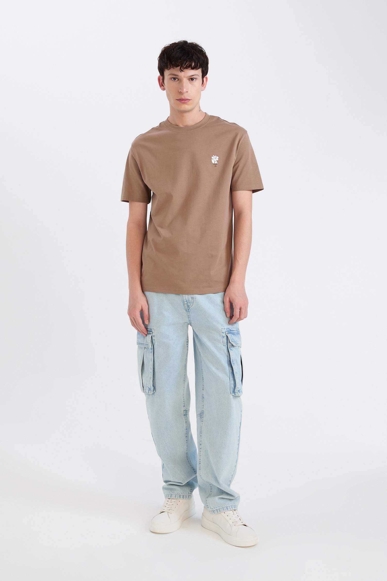 Regular Fit Crew Neck Printed Short Sleeve T-Shirt