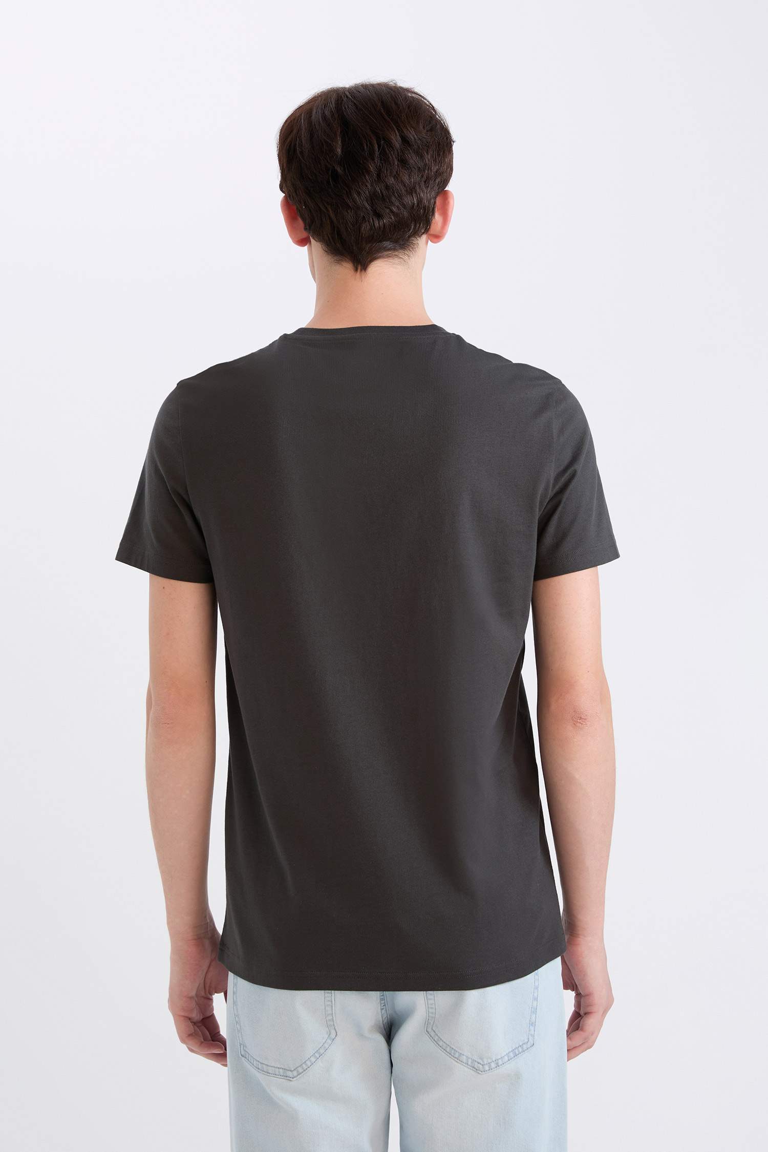 Slim Fit Crew Neck Printed Short Sleeve T-Shirt