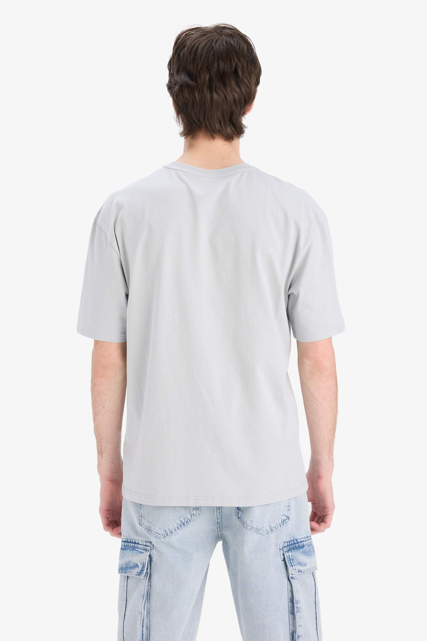 تيشيرت نص ردن مطبوع أوفر سايز بياقة مستديرة