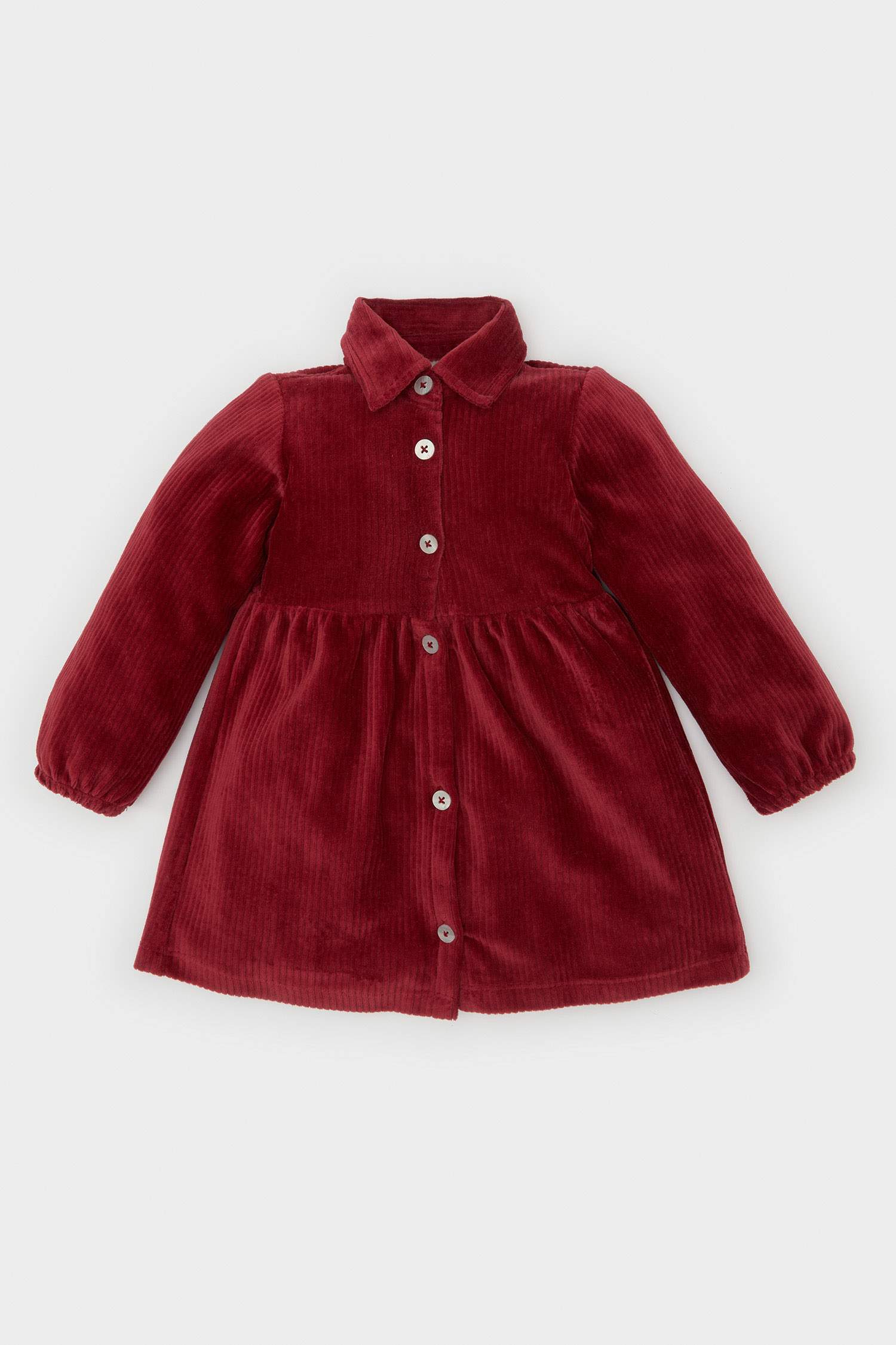 Baby Girl Long Sleeve Buttoned Corduroy Dress