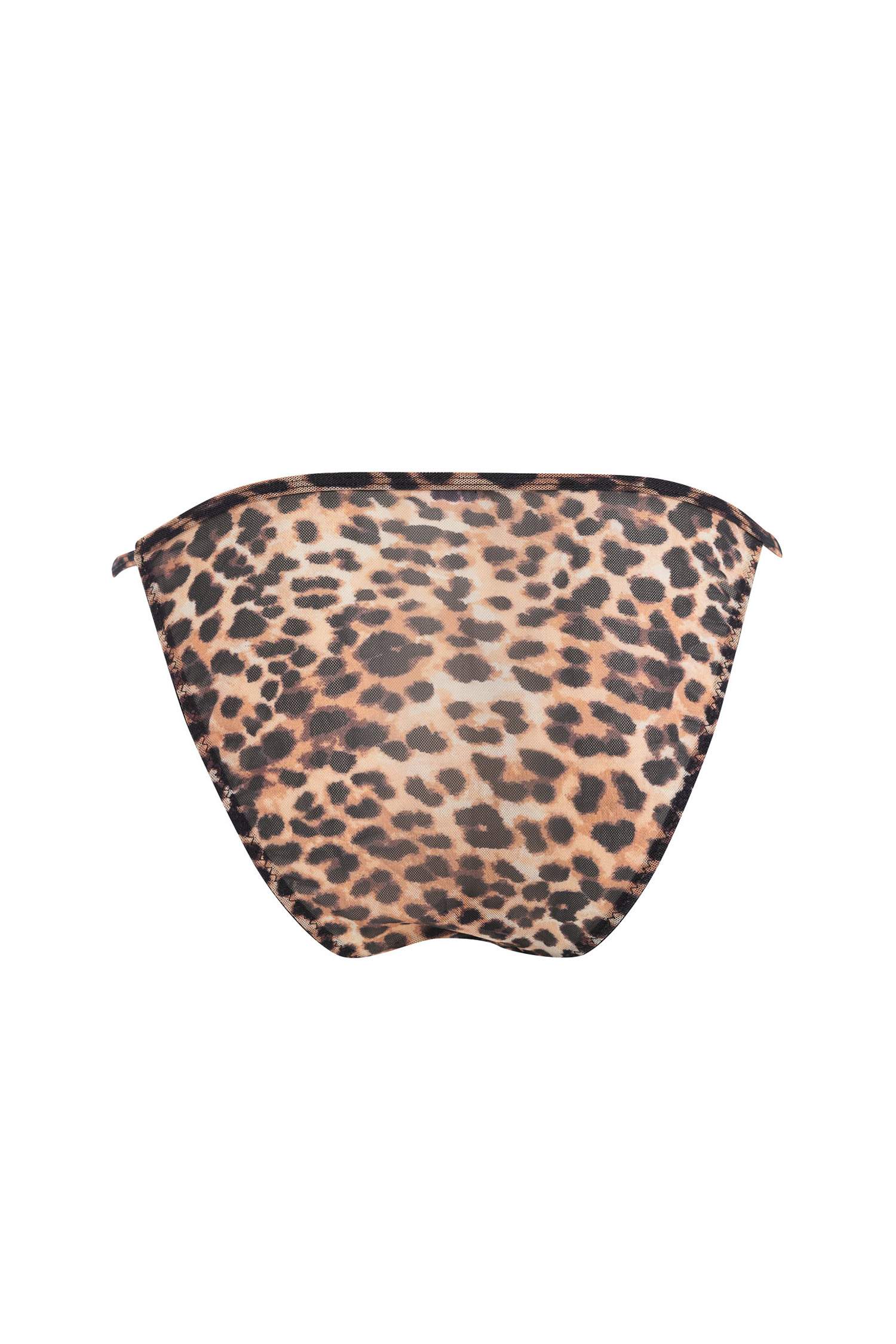 Leopar Desenli Tül Slip Külot