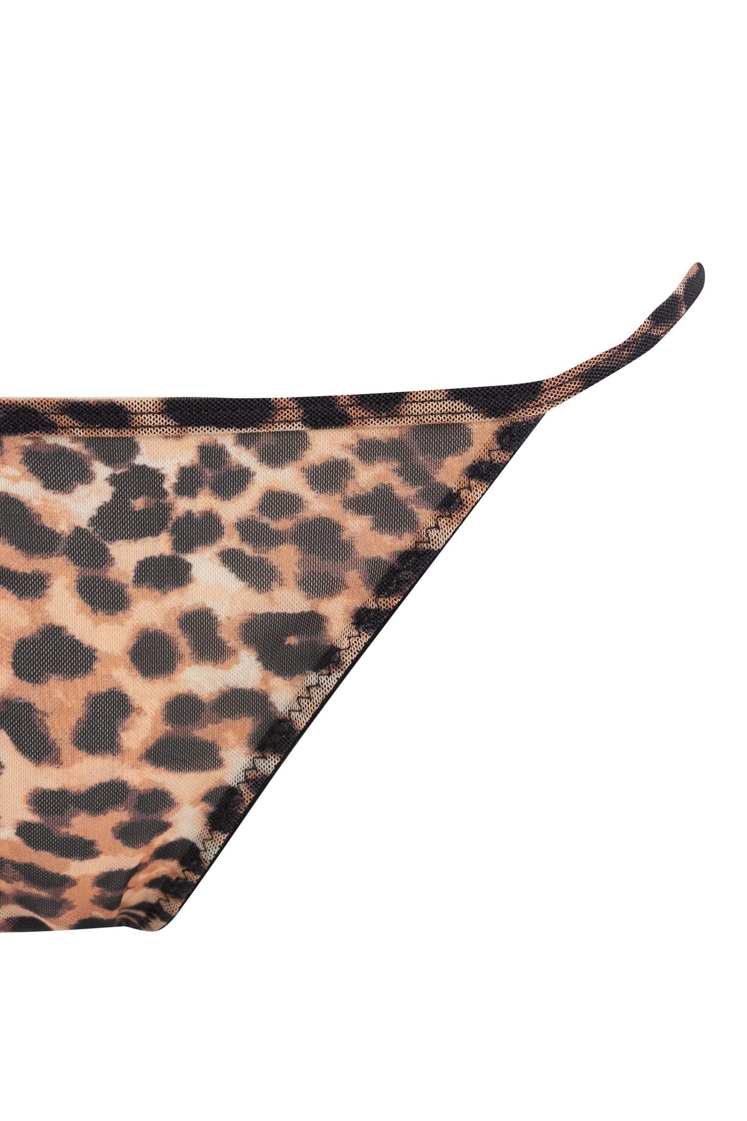 Leopar Desenli Tül Slip Külot