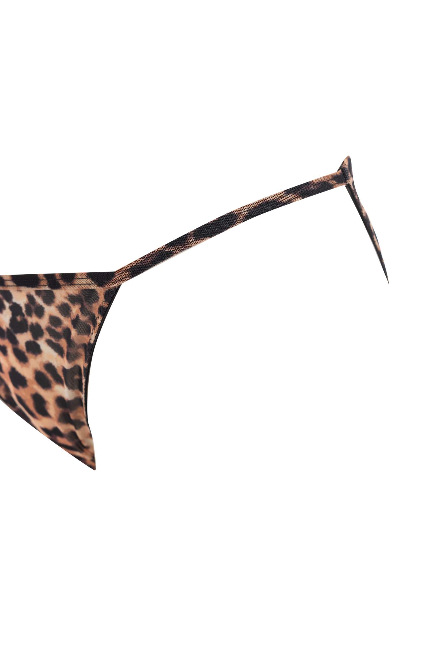 Leopar Desenli Tül Slip Külot