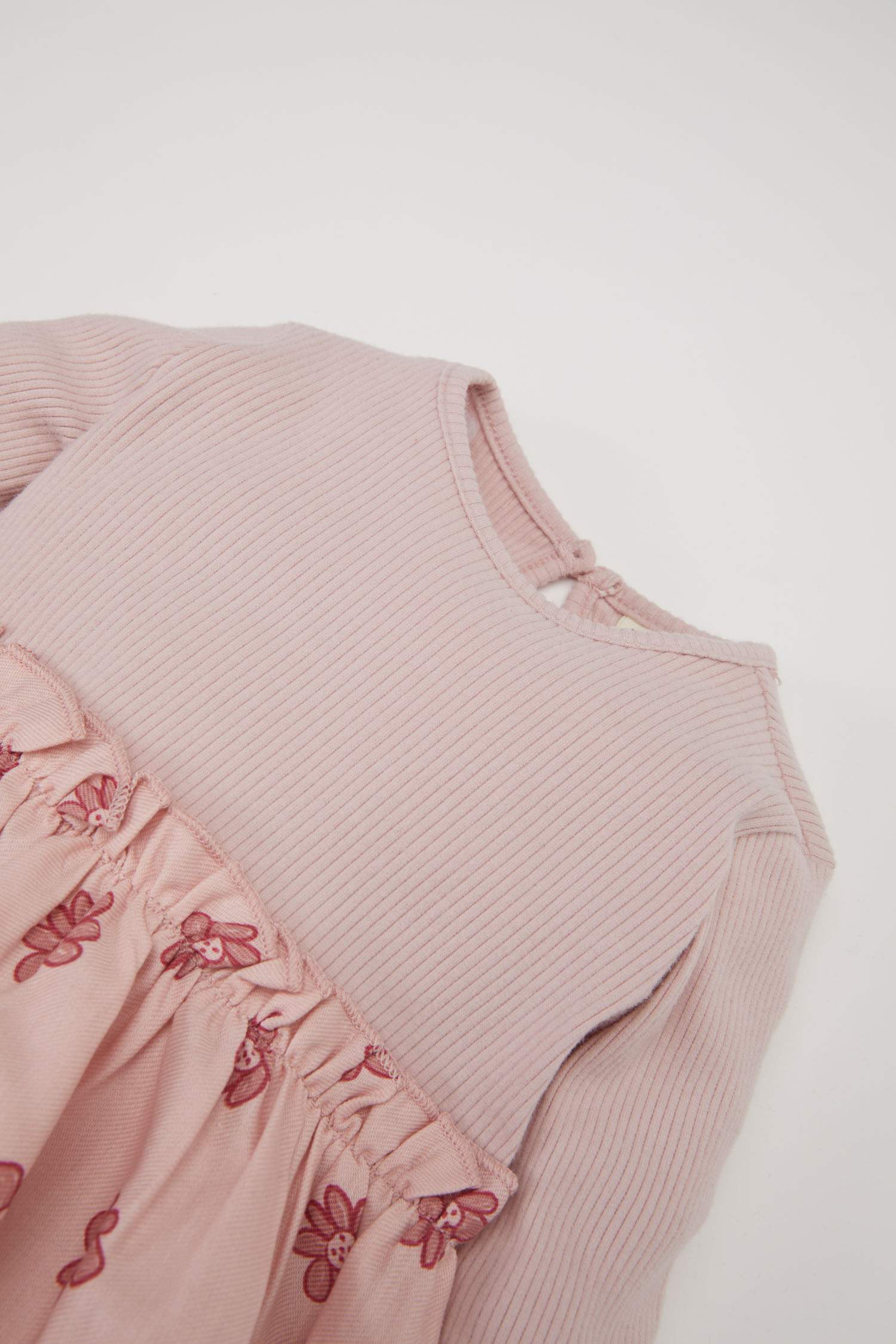 Baby Girl Floral Long Sleeve Corduroy Camisole Dress