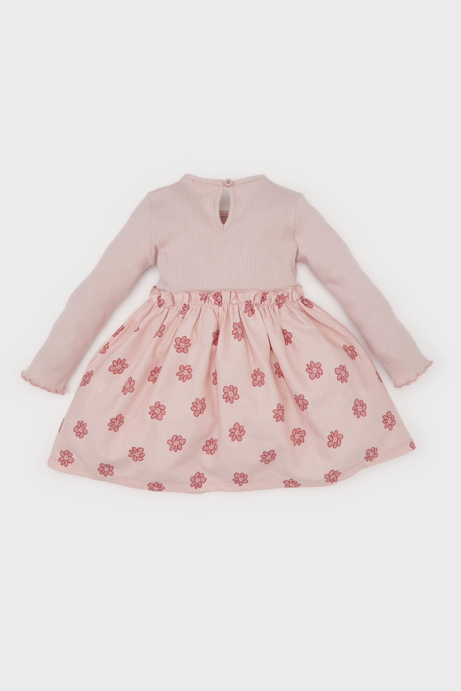 Baby Girl Floral Long Sleeve Corduroy Camisole Dress