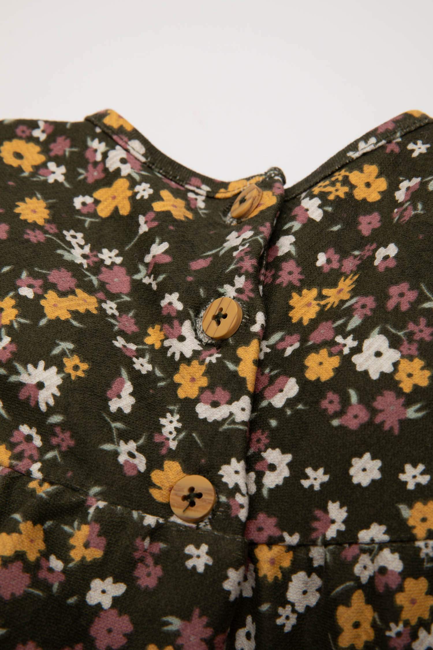 Kız Bebek Desenli Uzun Kollu Elbise