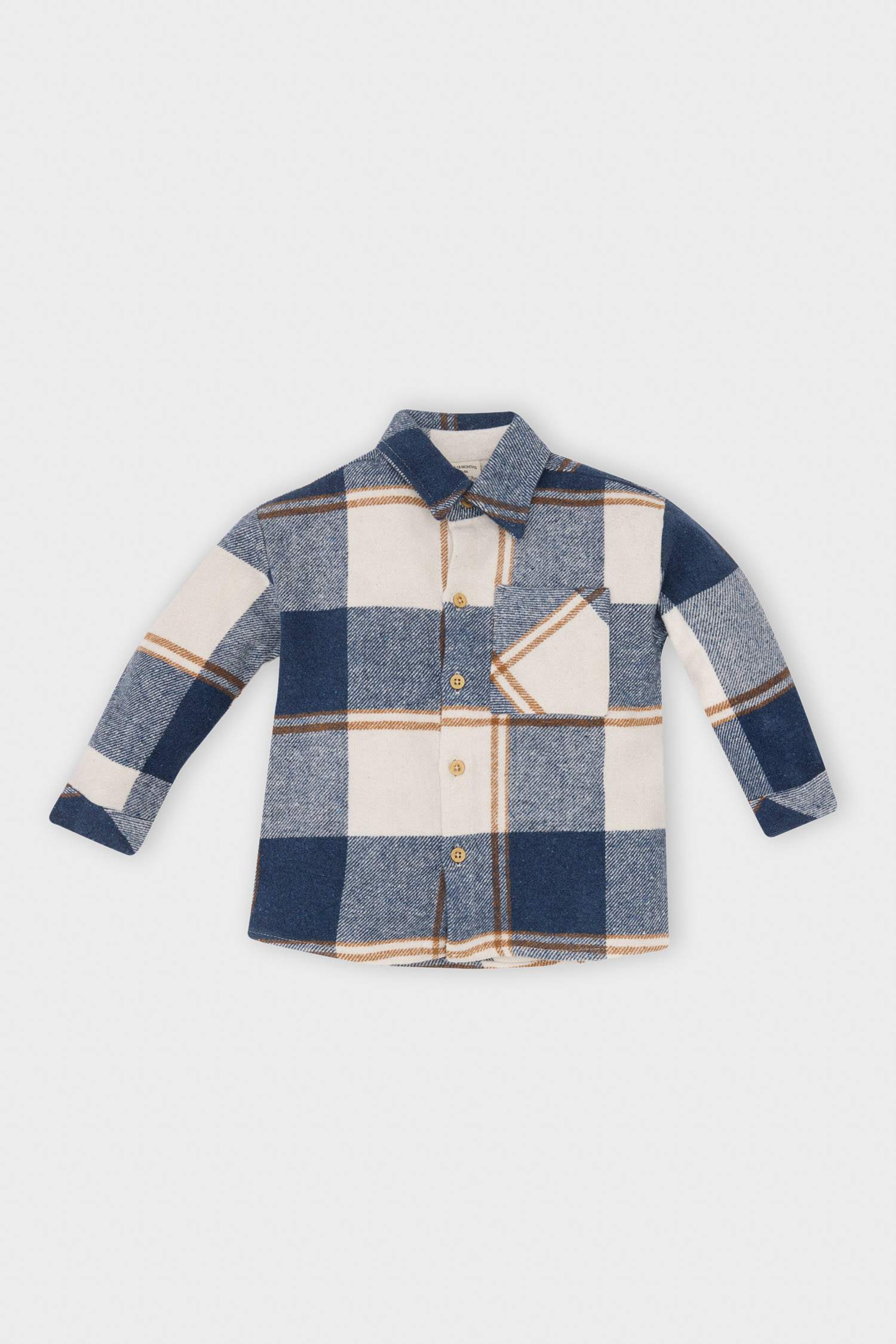 Chemise Carreaux en tricot Flanelle à manches longues pour Bébé Garçon