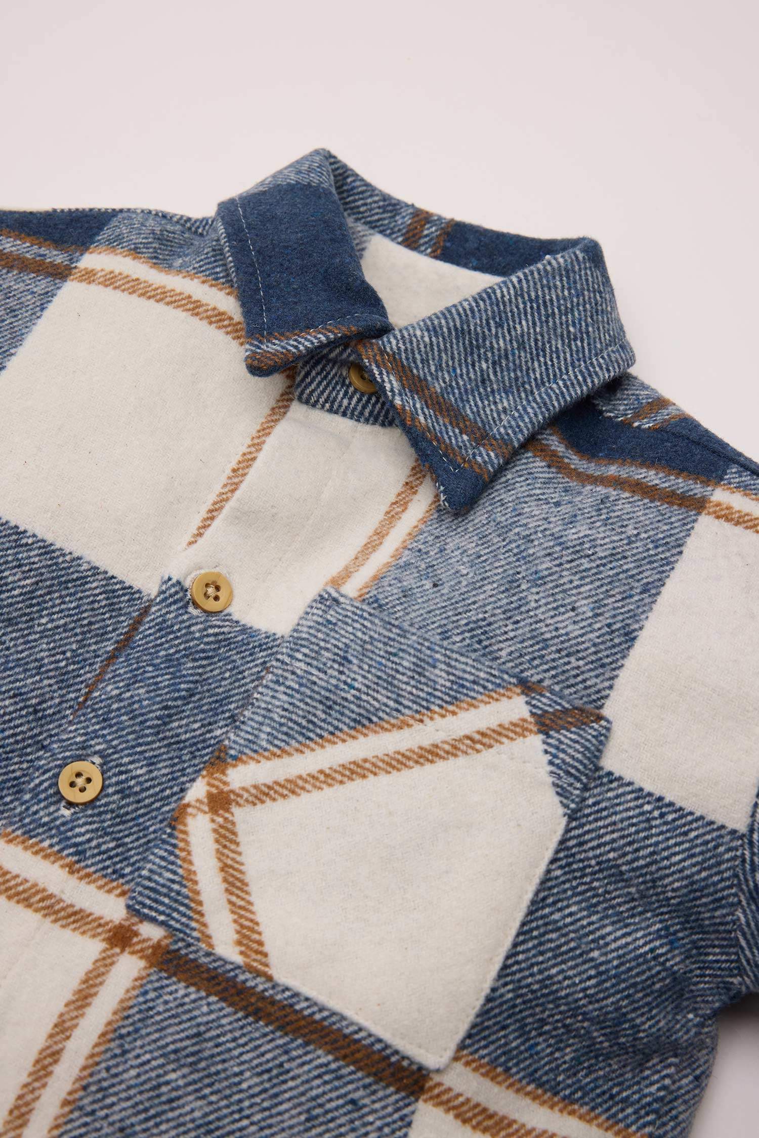 Chemise Carreaux en tricot Flanelle à manches longues pour Bébé Garçon