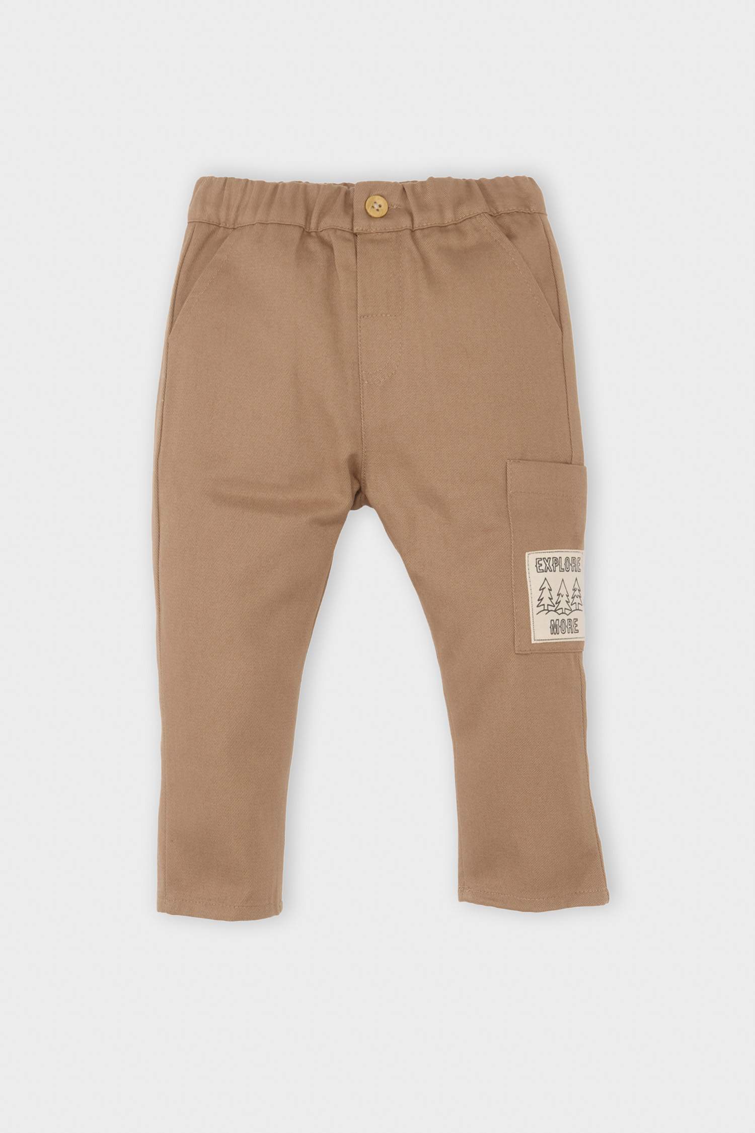 Pantalon en Gabardine avec étiquette tissée et taille élastique pour Bébé Garçon