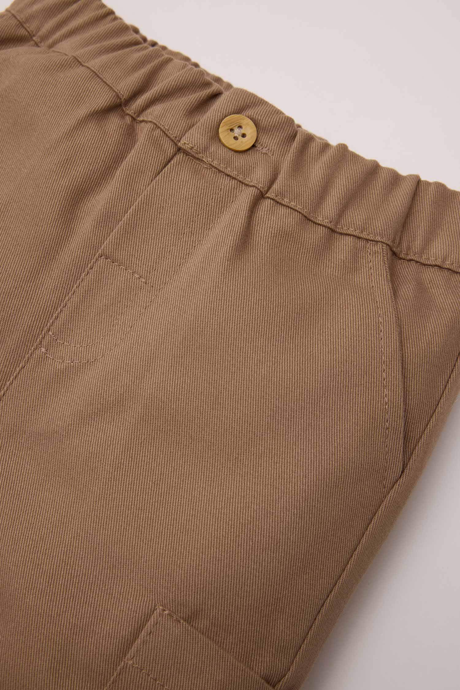 Pantalon en Gabardine avec étiquette tissée et taille élastique pour Bébé Garçon
