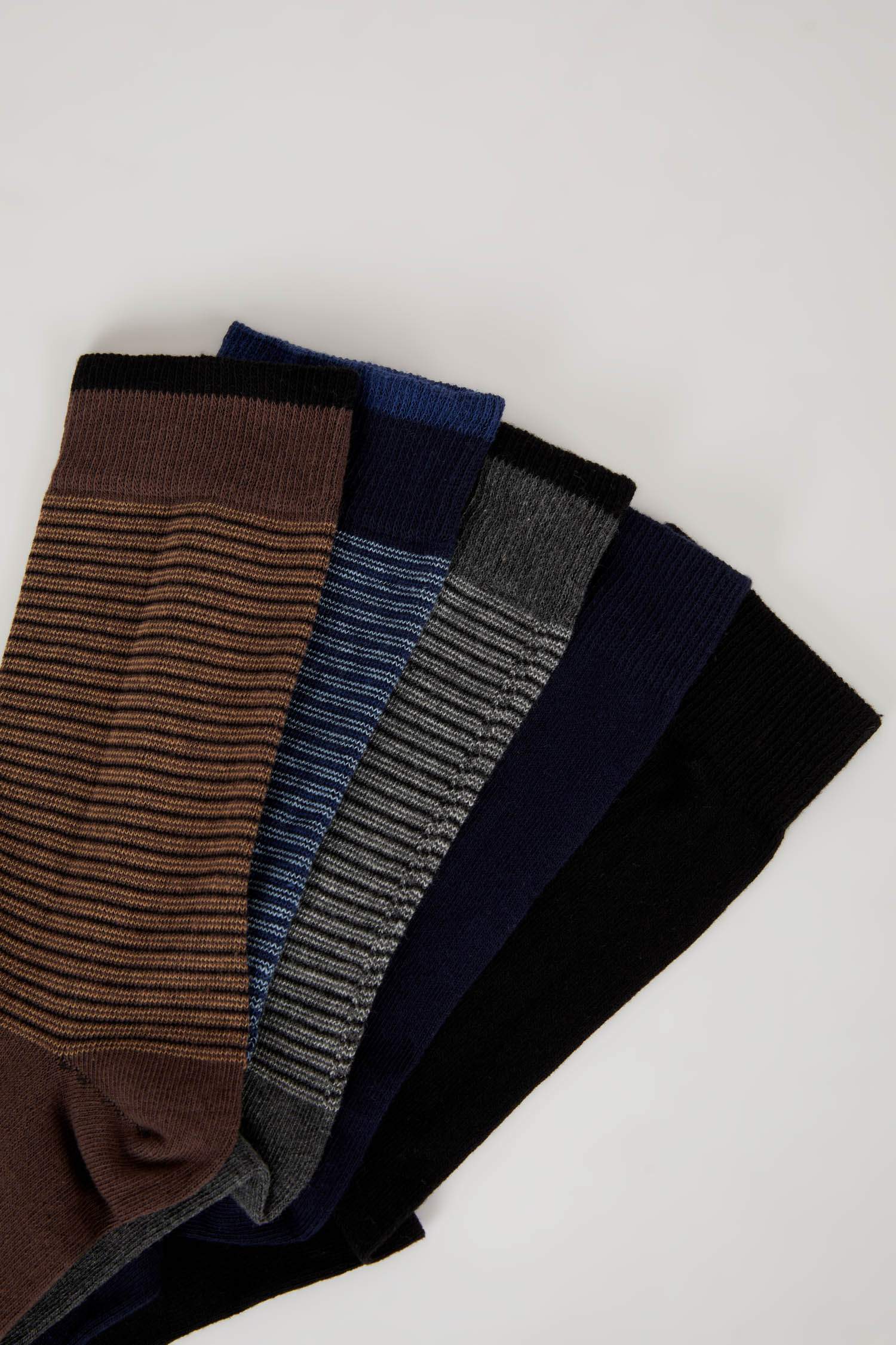 جوارب طويلة قطن للرجال - 5 قطع