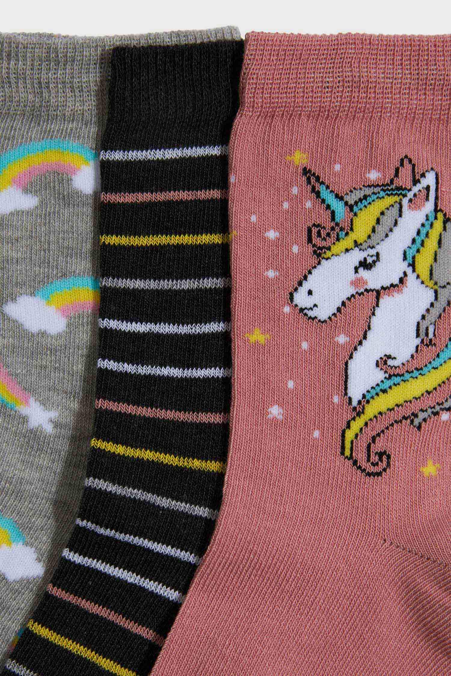 Girl 3 Piece Cotton Long Socks