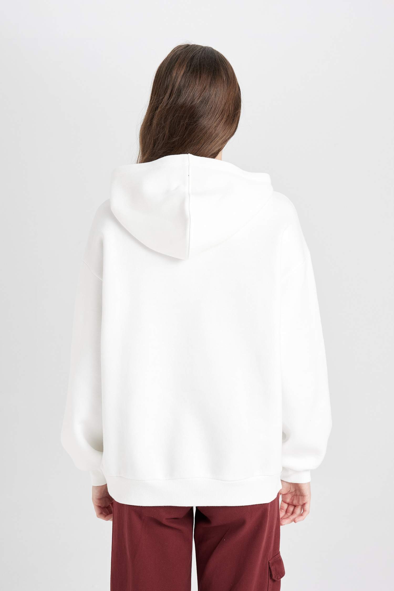 Coool Oversize Geniş Kalıp Kapüşonlu Baskılı Kalın Sweatshirt