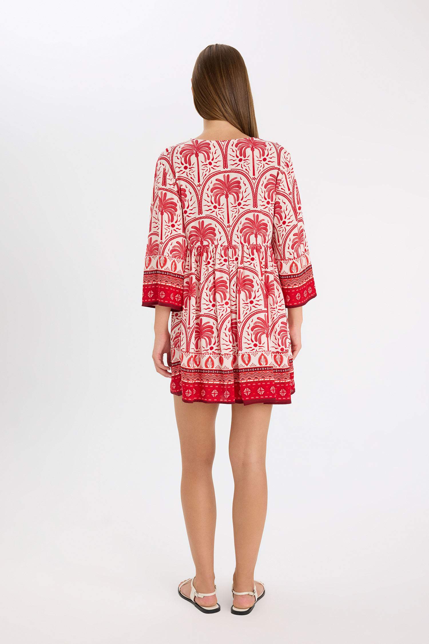 Regular Fit Patterned Beach Dress