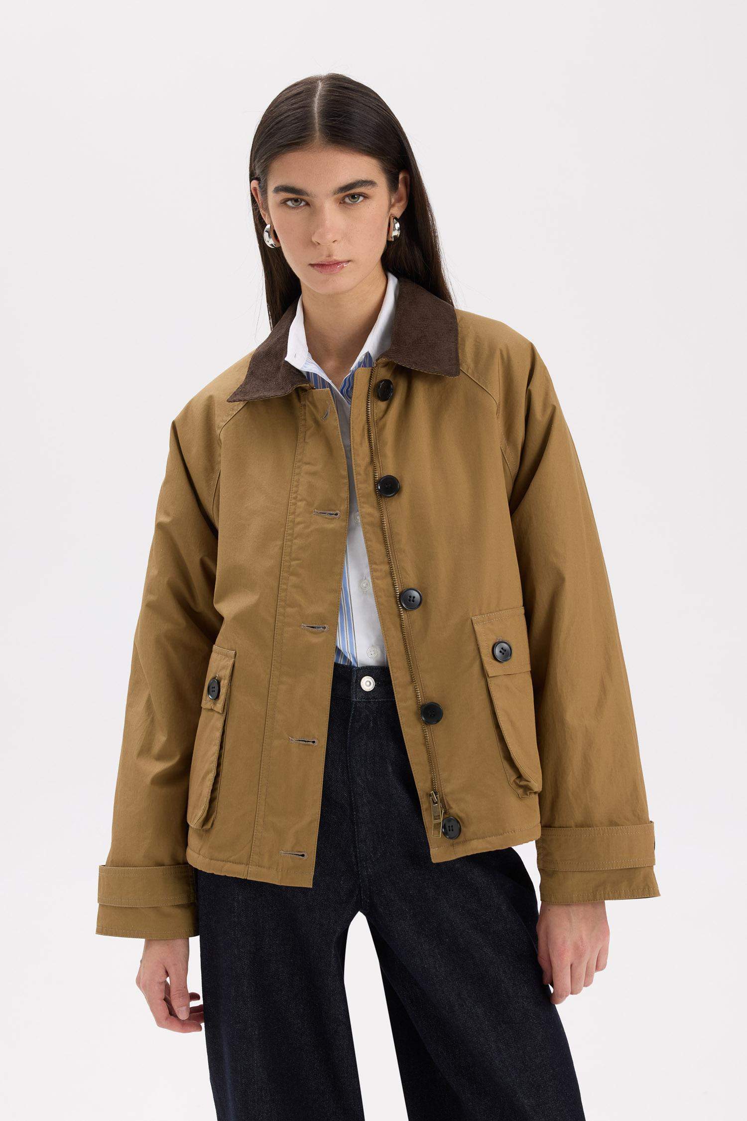 جاكيت خفيف قطن قصة عادية بياخة بولو