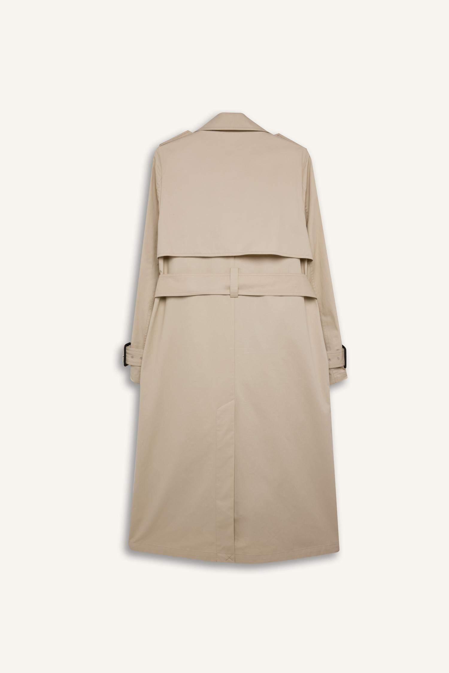 Double Breasted Belted Long Trench Coat