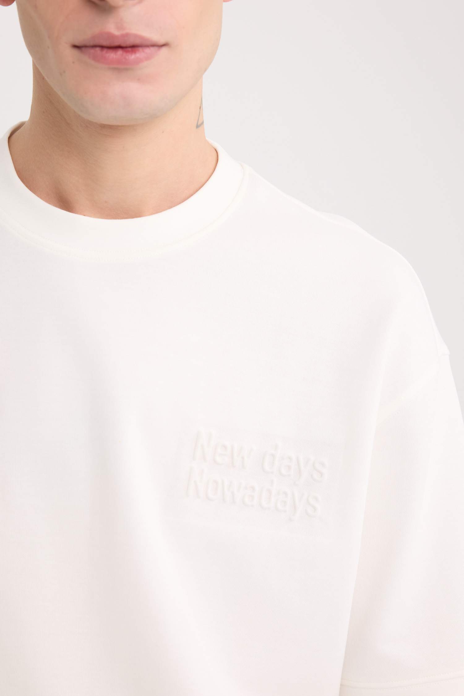 Футболка свободного кроя с круглым вырезом, с принтом, короткий рукав, из плотной ткани