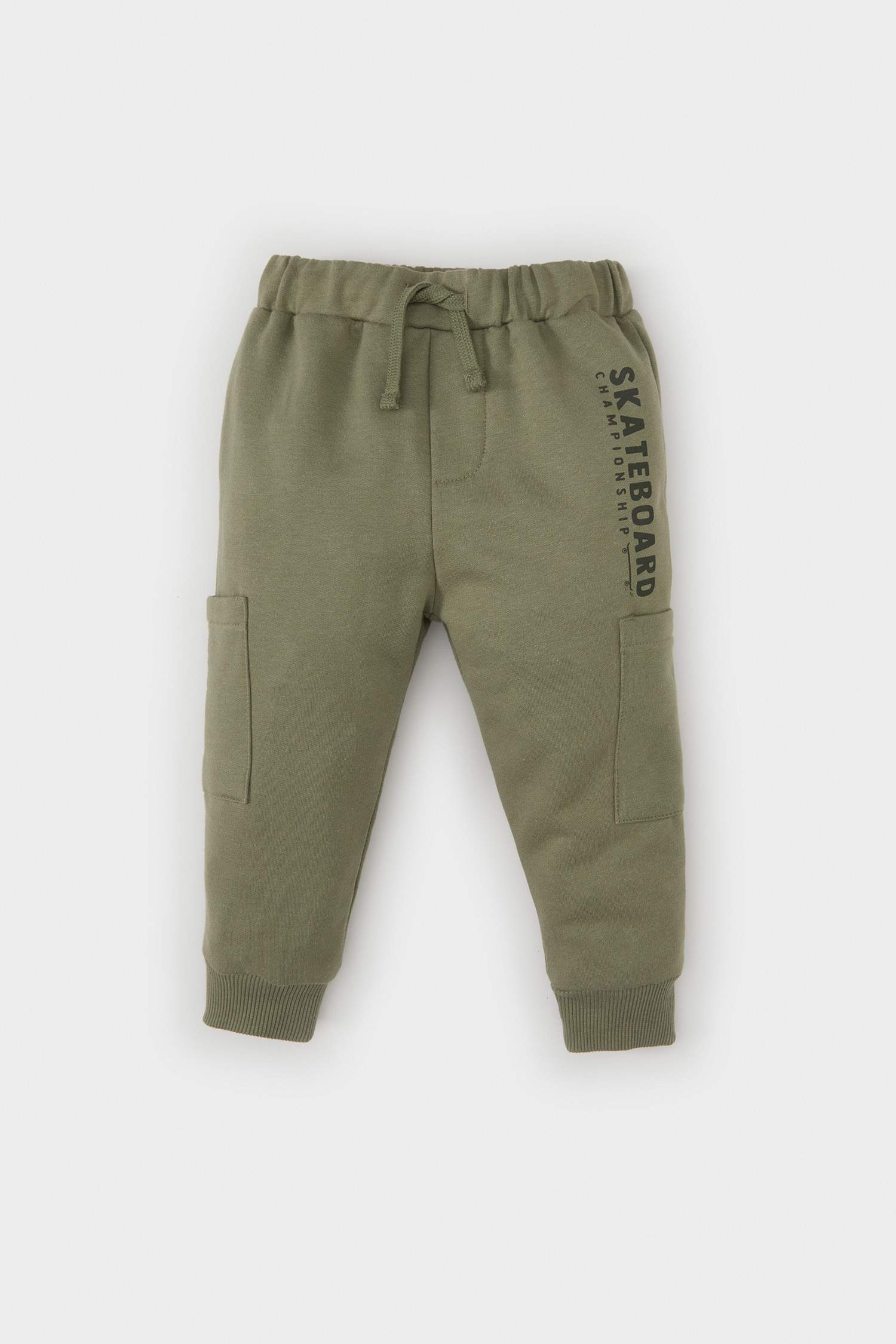 Erkek Bebek Beli Paçası Lastikli Baskılı Cepli Eşofman Altı