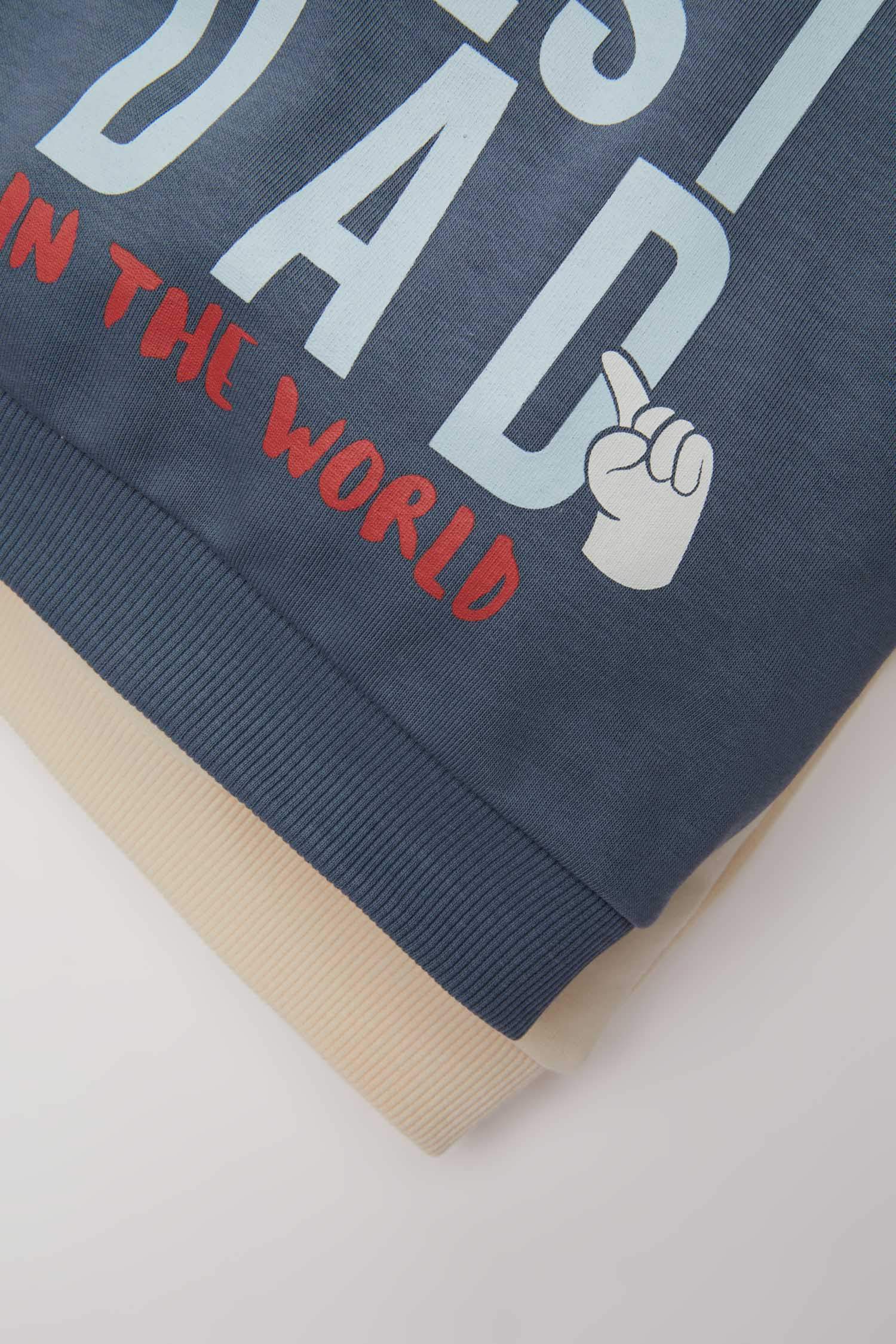 سويت شيرت بطبعة شعار قصة عادية بياقة مستديرة ببطانة ناعمة من قطعتين