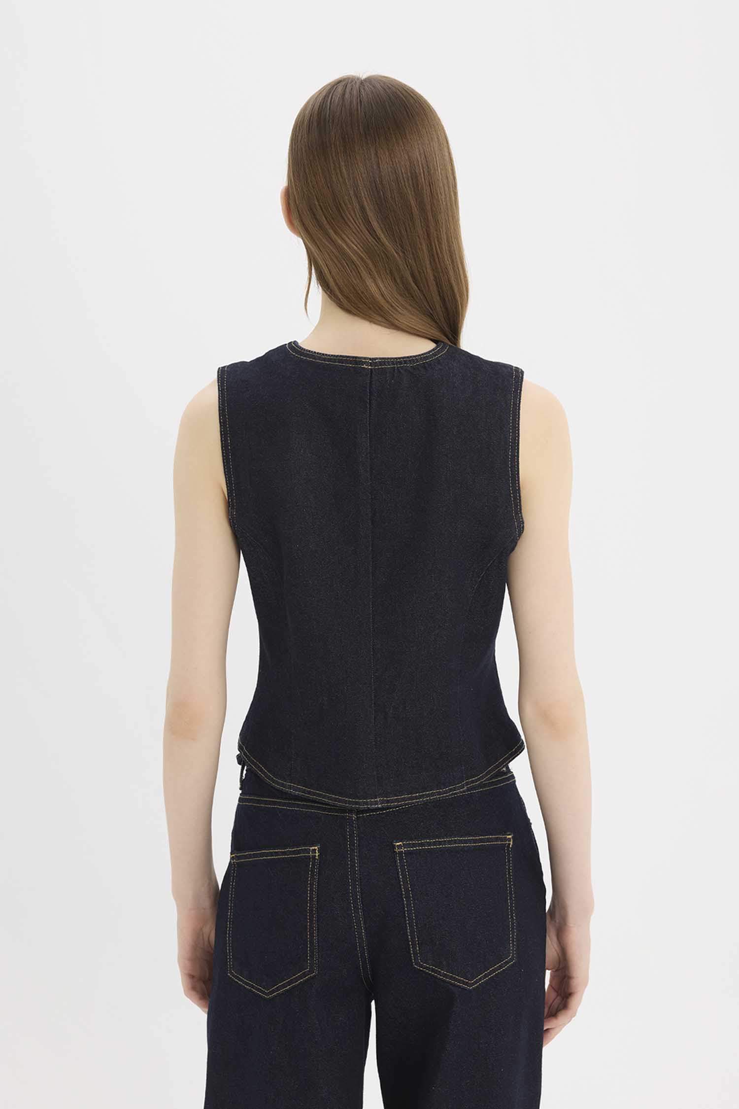 Düğmeli Blazer Jean Yelek