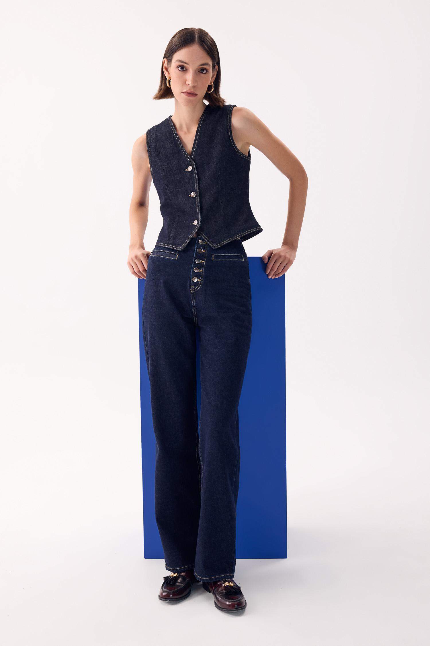 90's Wide Leg Yüksek Bel Uzun Jean Pantolon