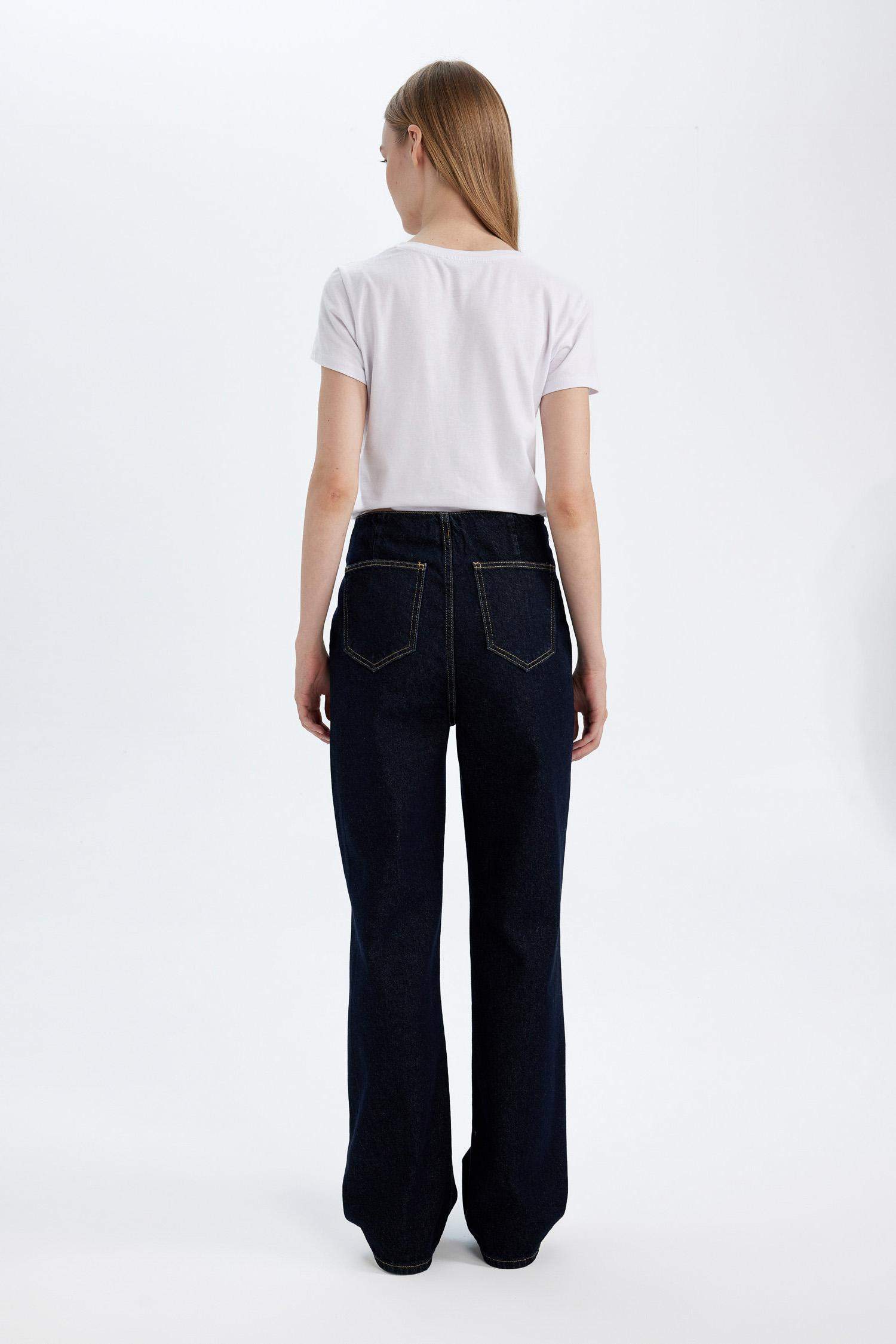 90's Wide Leg Yüksek Bel Uzun Jean Pantolon