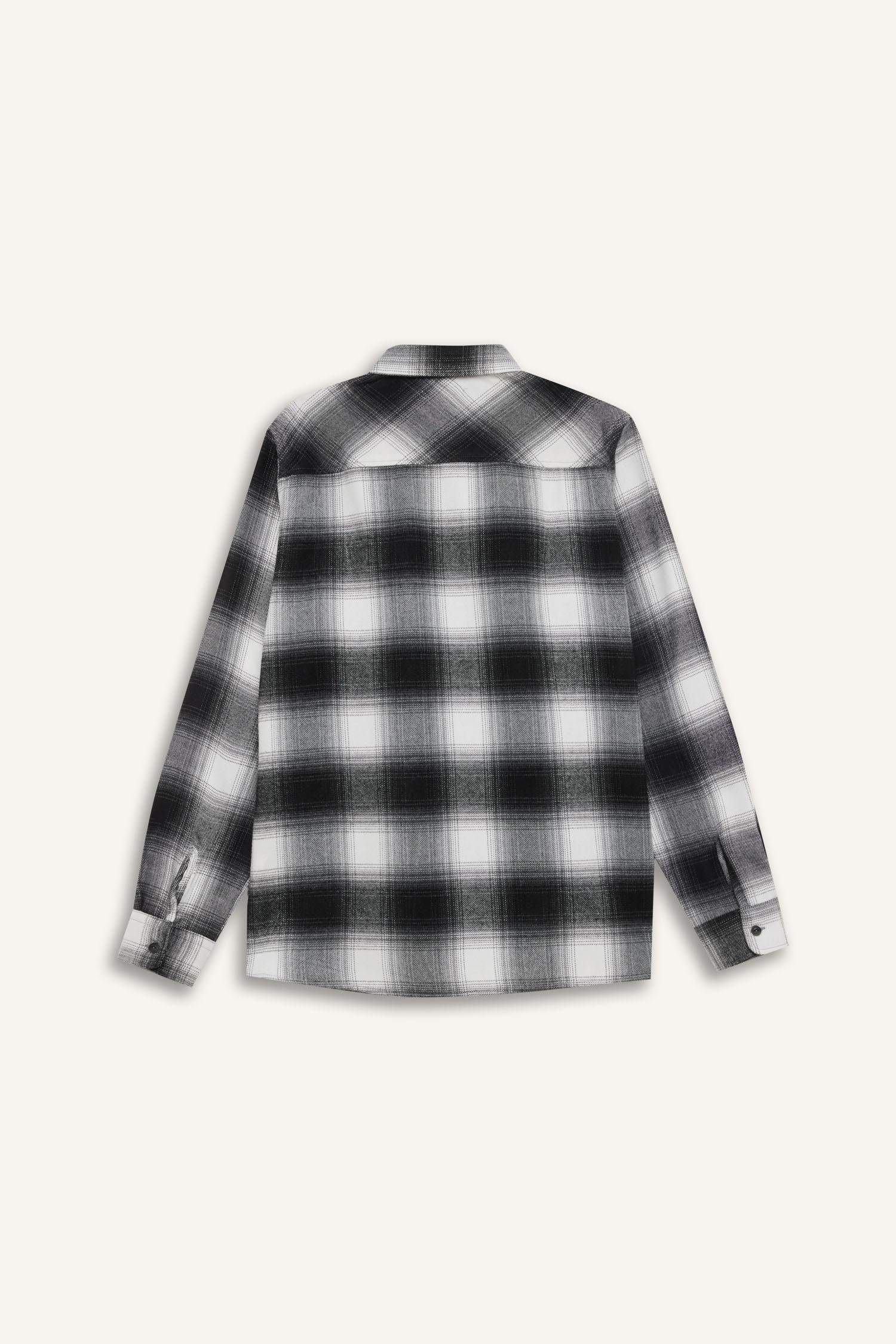 Regular Fit Flannel Long Sleeve Checkered Shirt
