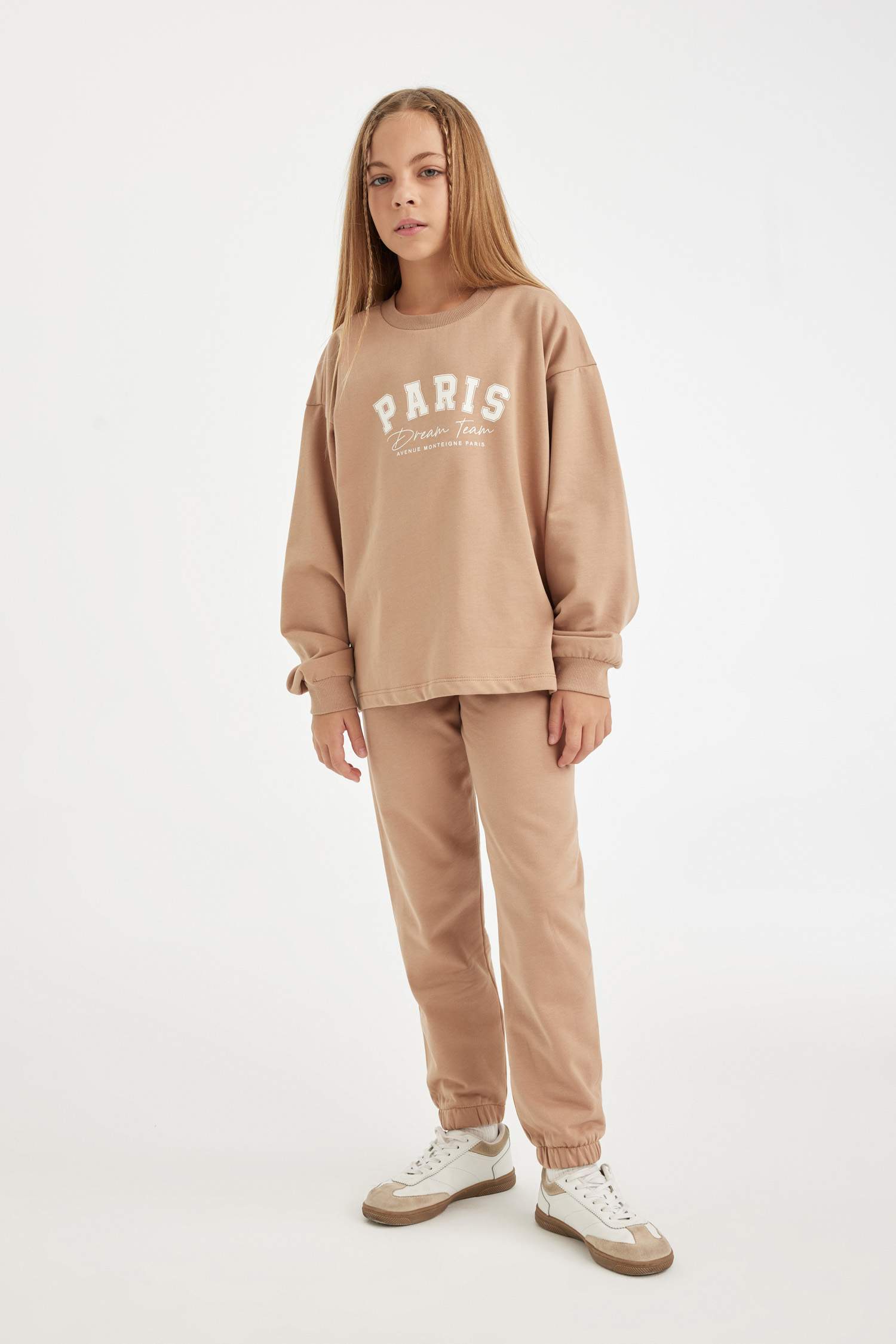 Kız Çocuk Yazı Baskılı Uzun Kollu Üst Uzun Alt Pijama Takımı