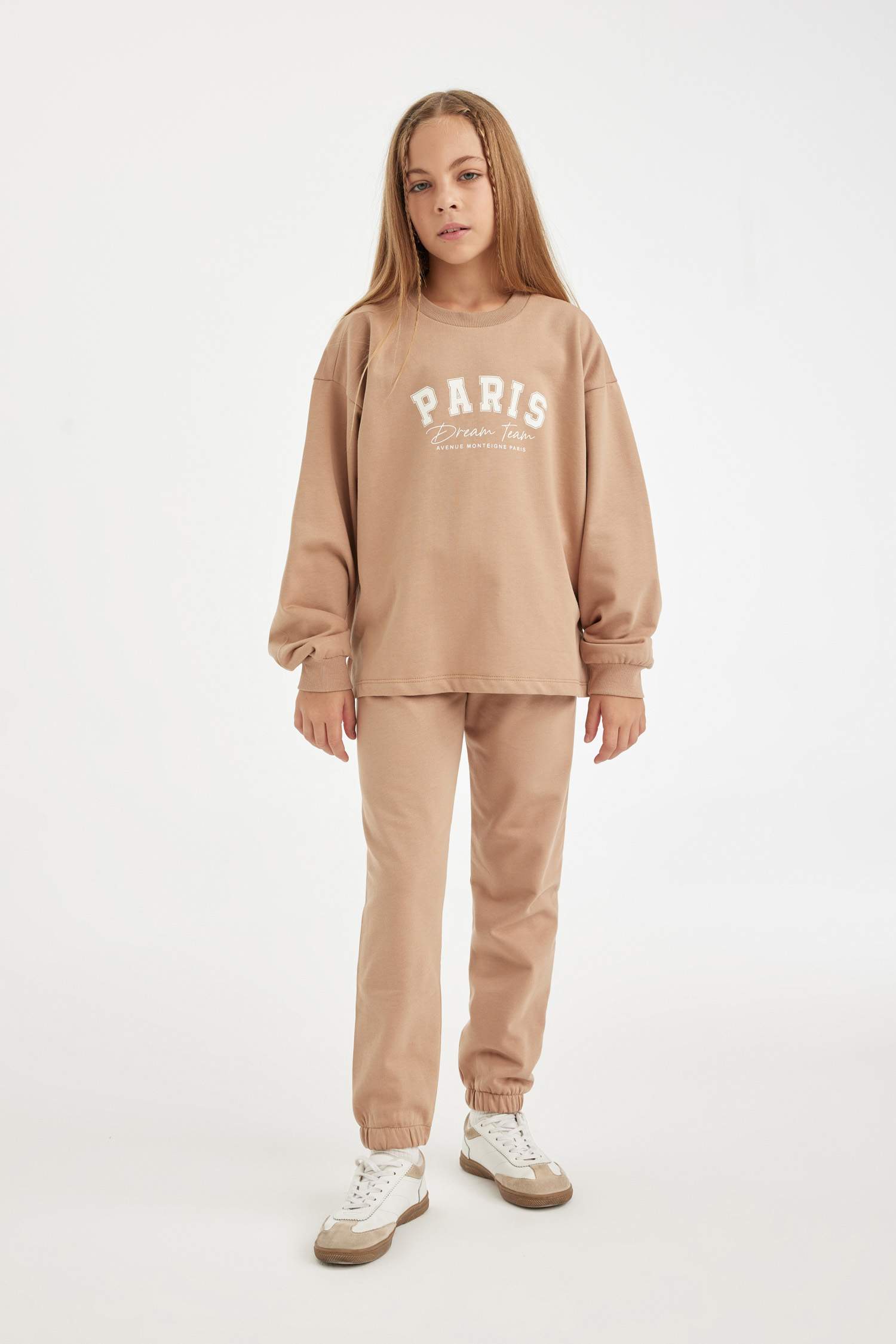 Kız Çocuk Yazı Baskılı Uzun Kollu Üst Uzun Alt Pijama Takımı