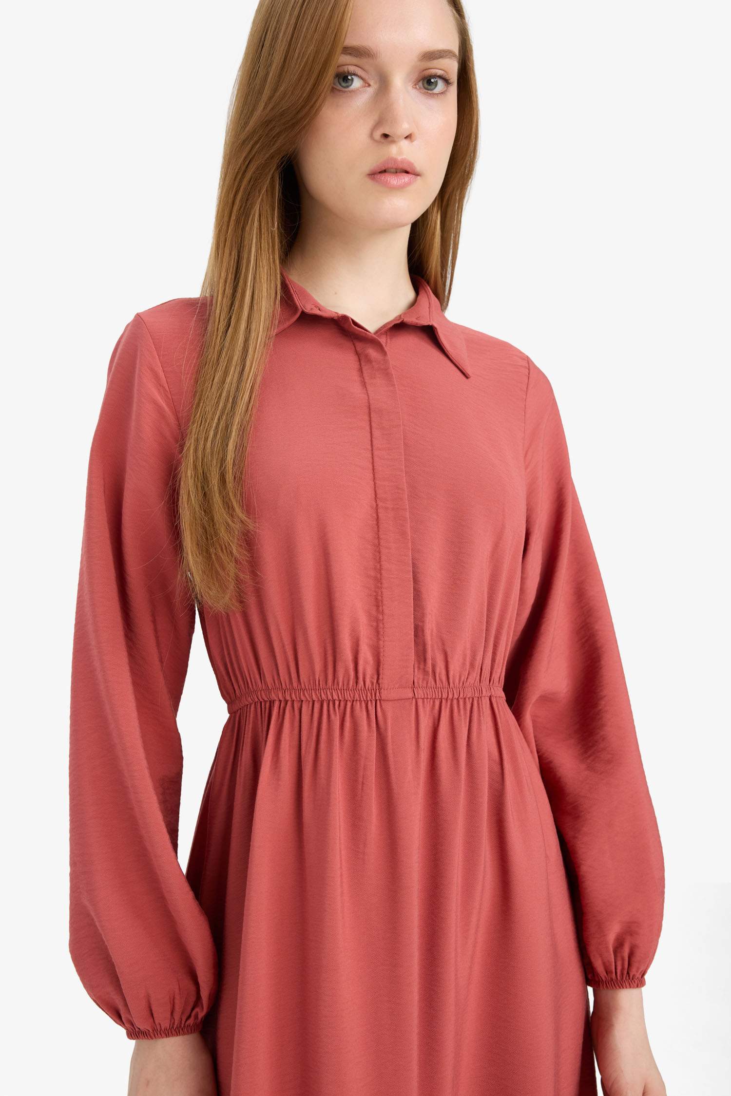 فستان ردن طويل بياخة قميص