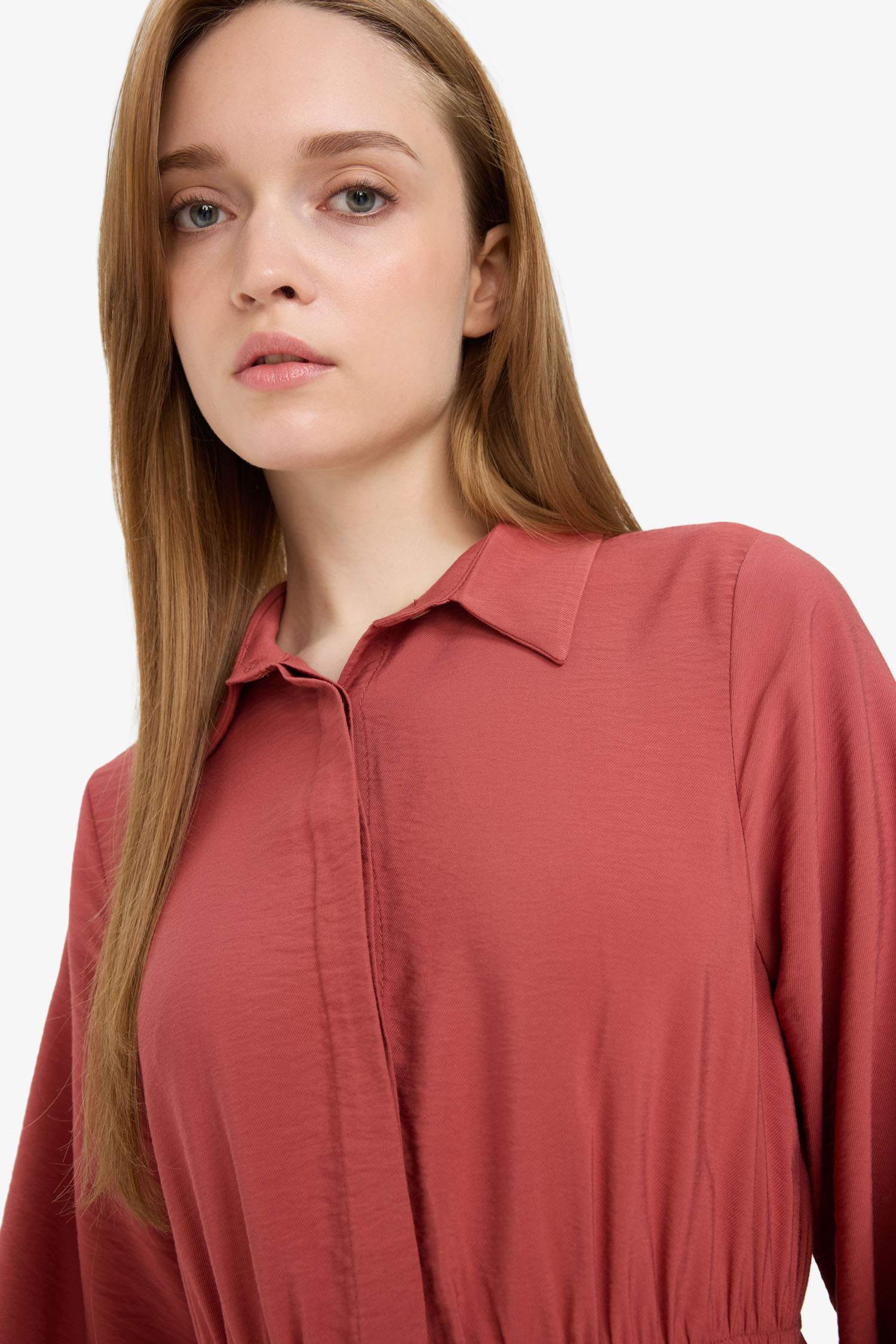 فستان ردن طويل بياخة قميص