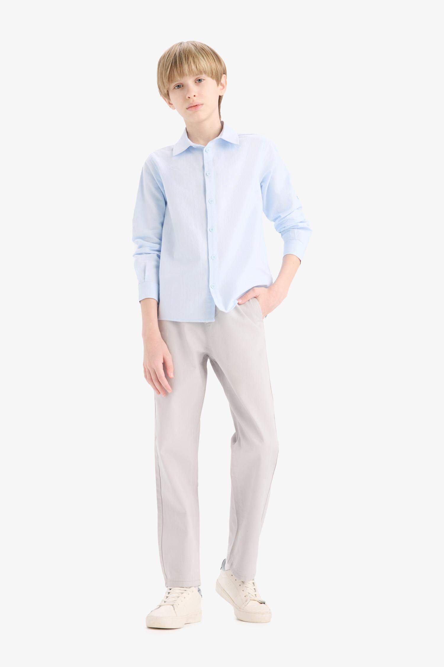 Boy Regular Fit Straight Leg Gabardine Pants