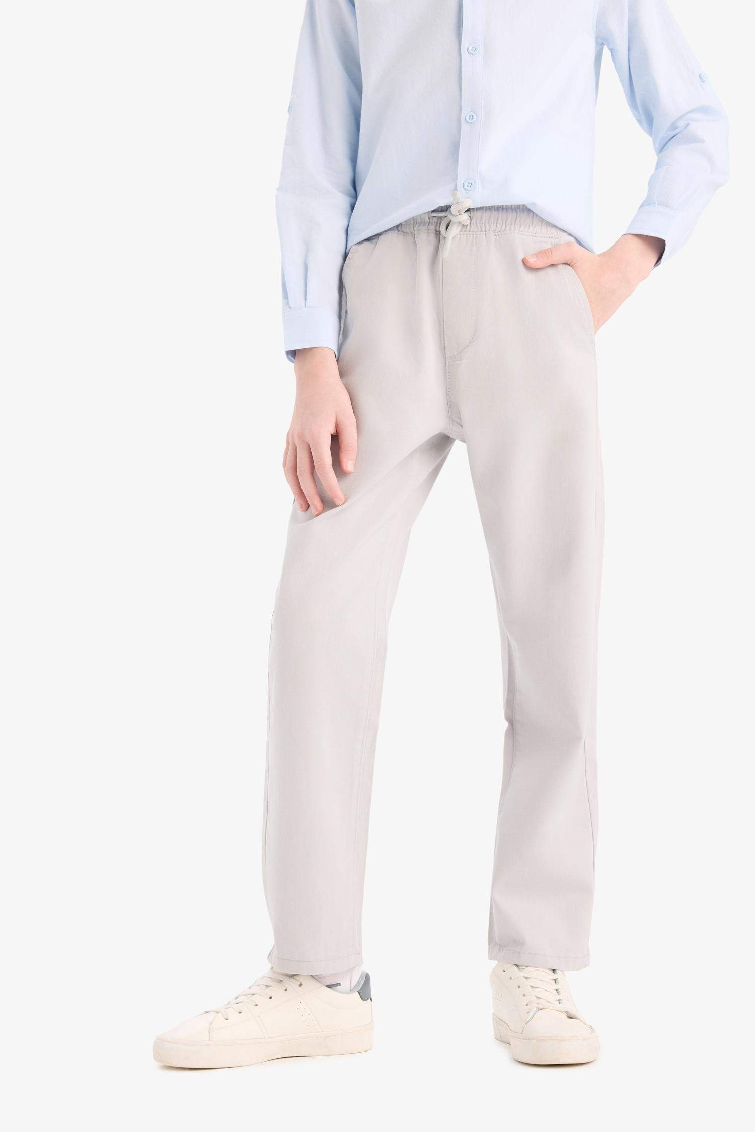 Boy Regular Fit Straight Leg Gabardine Pants