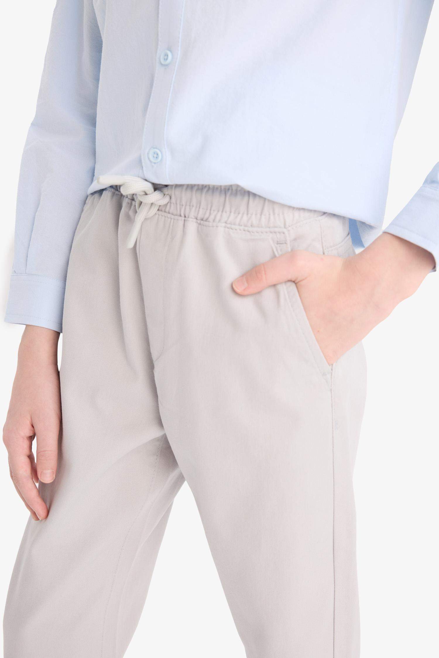 Boy Regular Fit Straight Leg Gabardine Pants