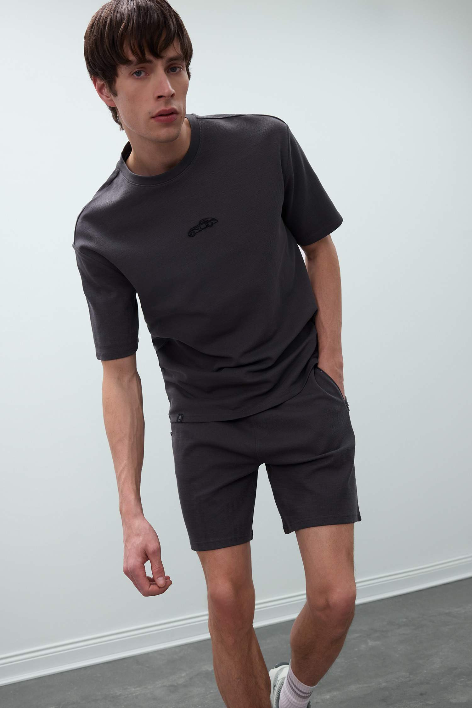 Boxy Fit Crew Neck Printed Short Sleeve T-Shirt