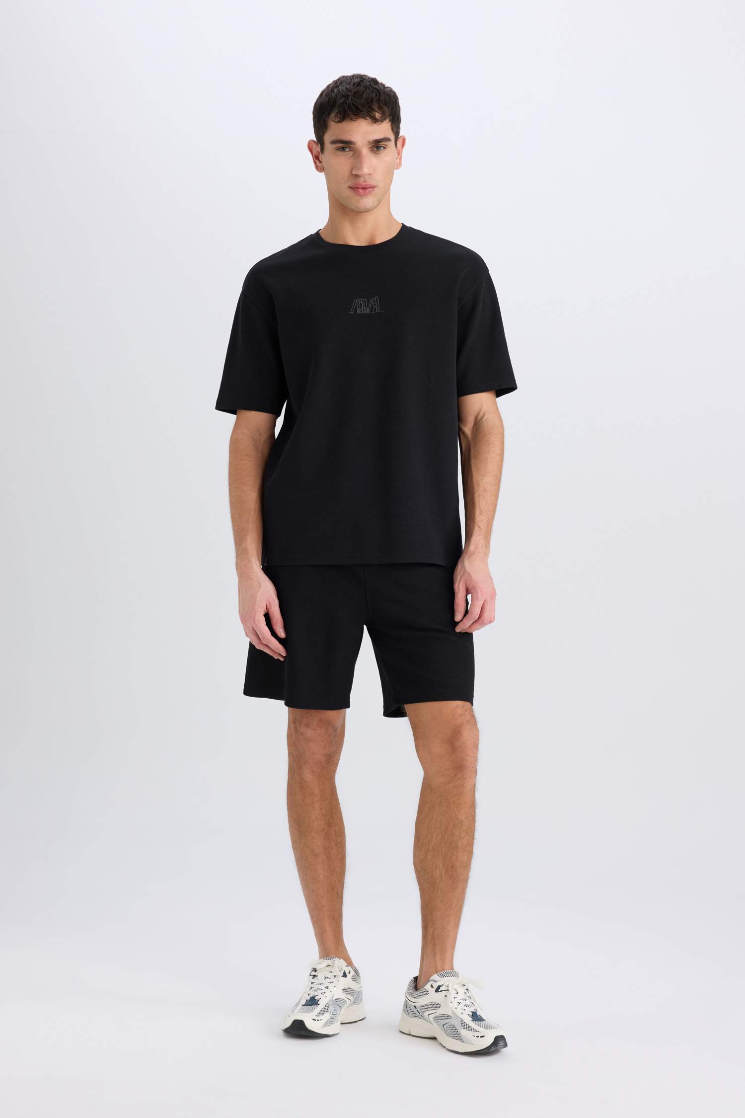 Футболка оверсайз с круглым вырезом и принтом, с коротким рукавом