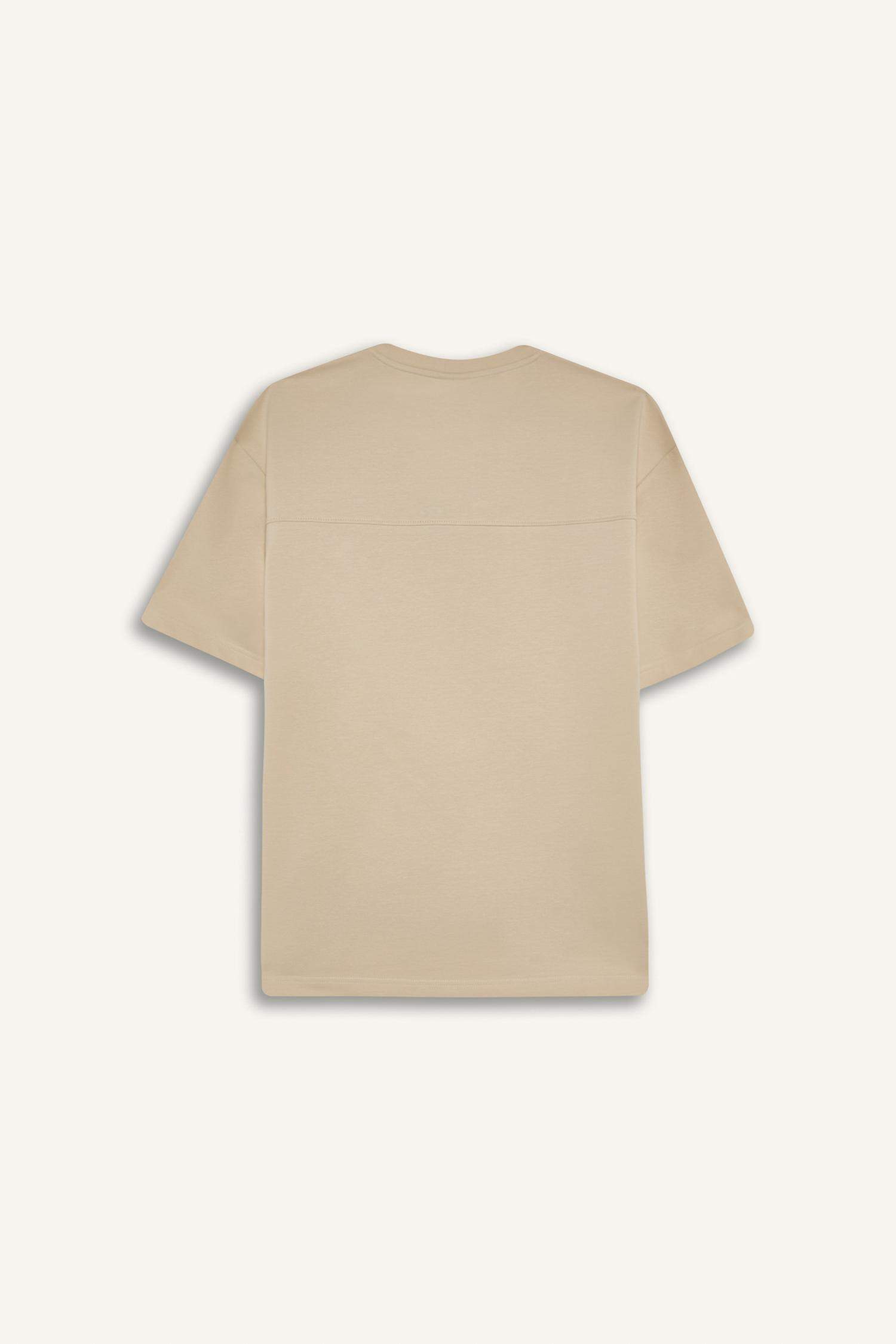 Boxy Fit Crew Neck Printed Heavy Fabric T-Shirt