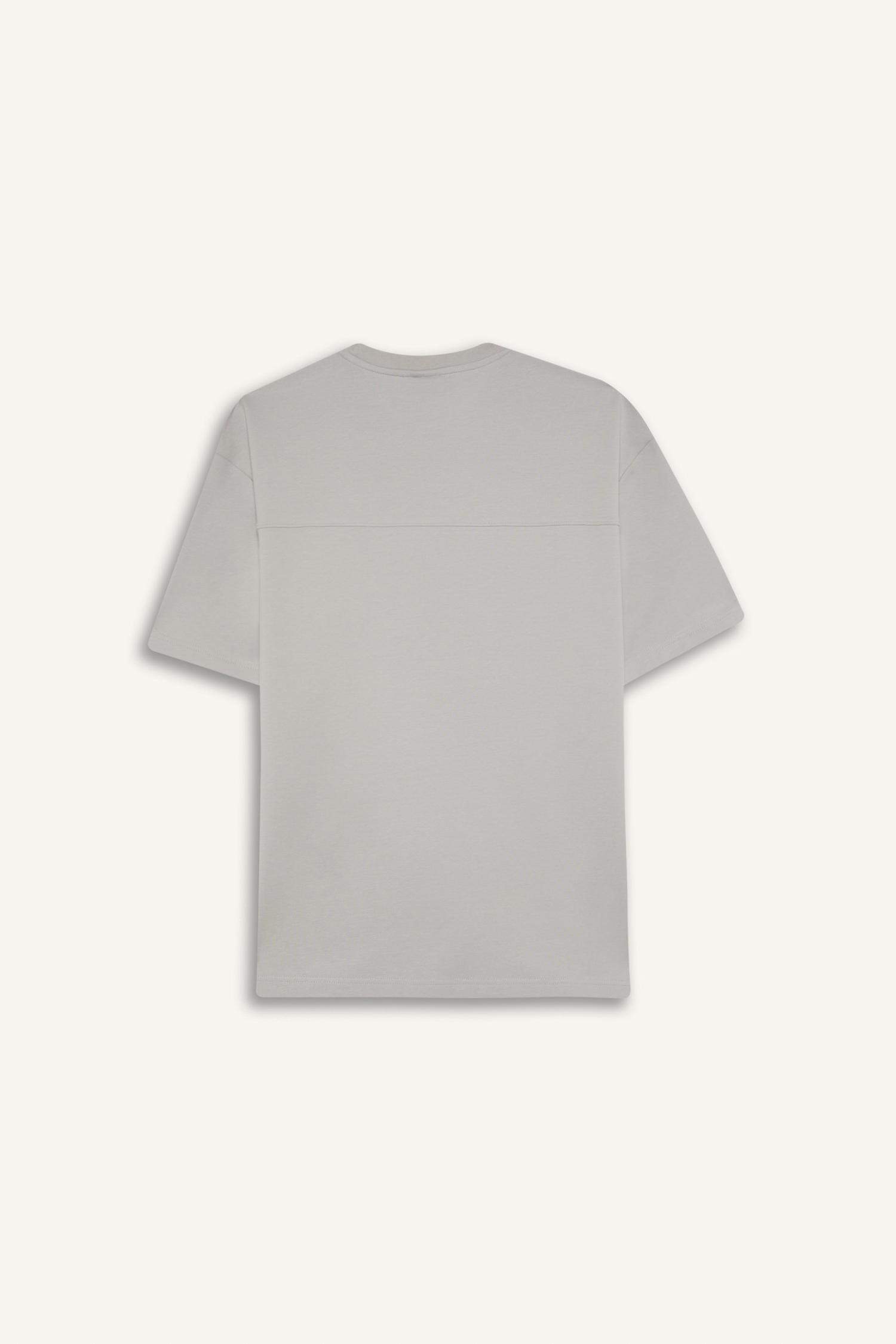 Boxy Fit Crew Neck Printed Heavy Fabric T-Shirt