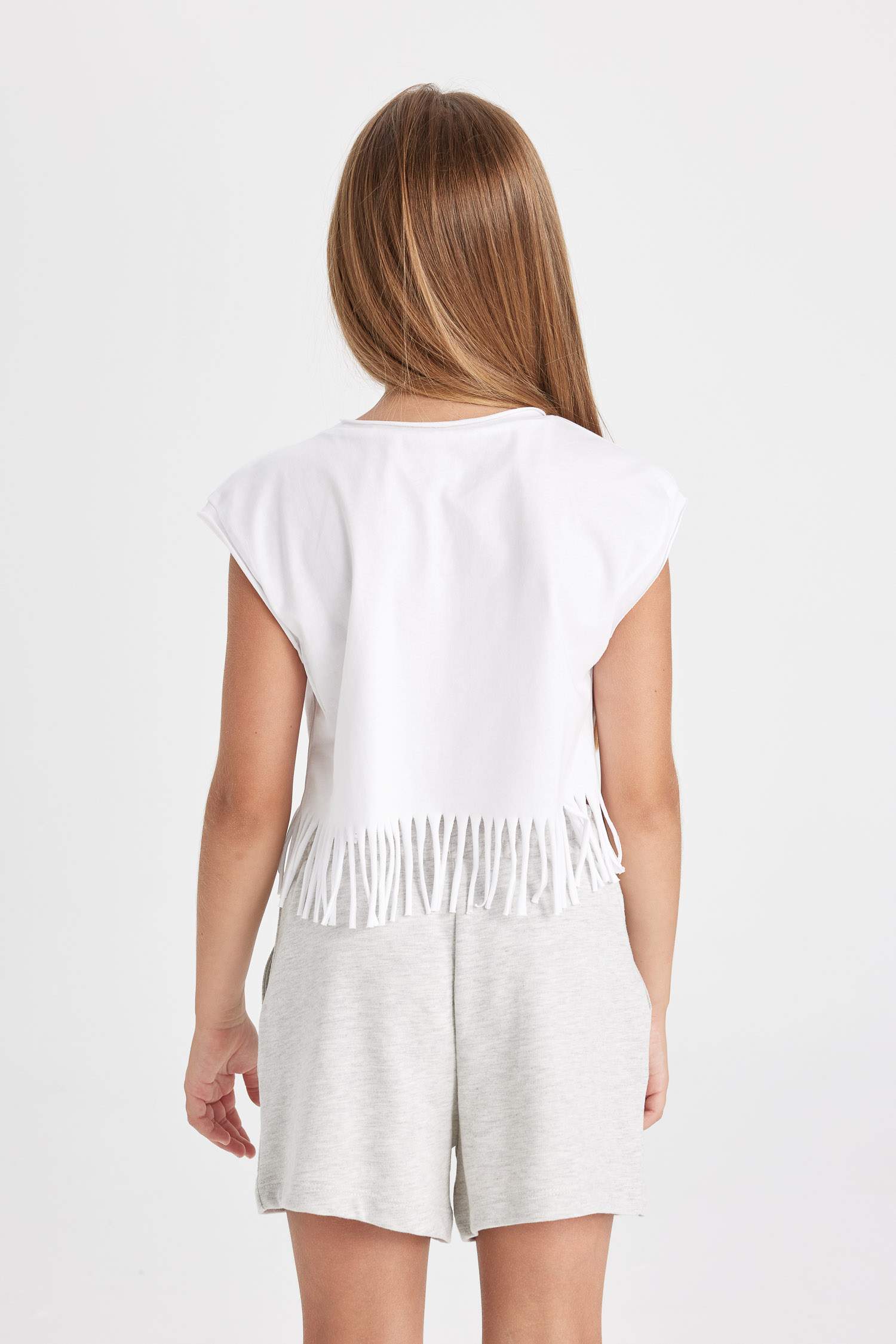 Kız Çocuk Crop Kısa Kollu Tişört