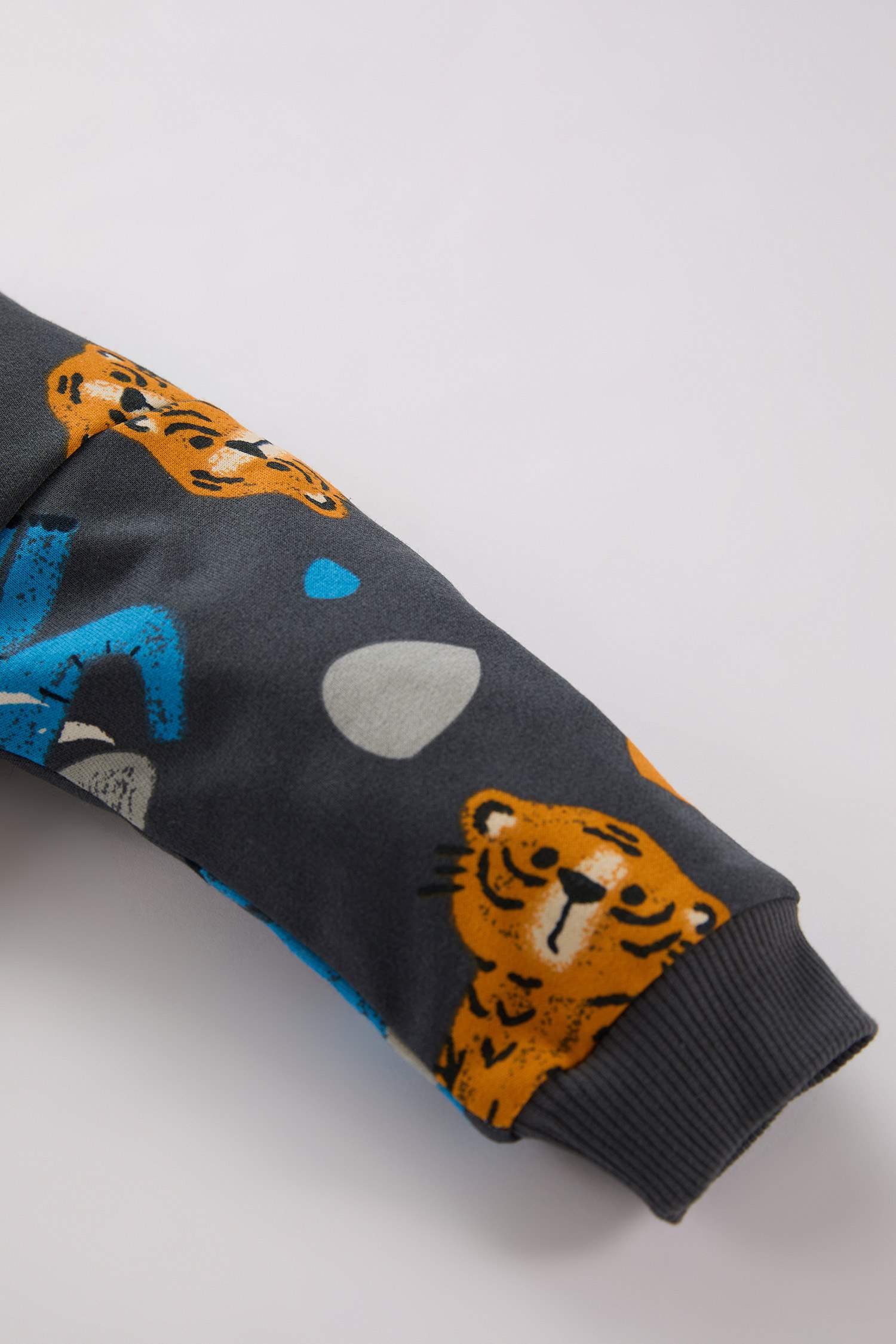 Erkek Bebek 2'li Takım Hayvan Desenli Sweatshirt Beli Lastikli Alt