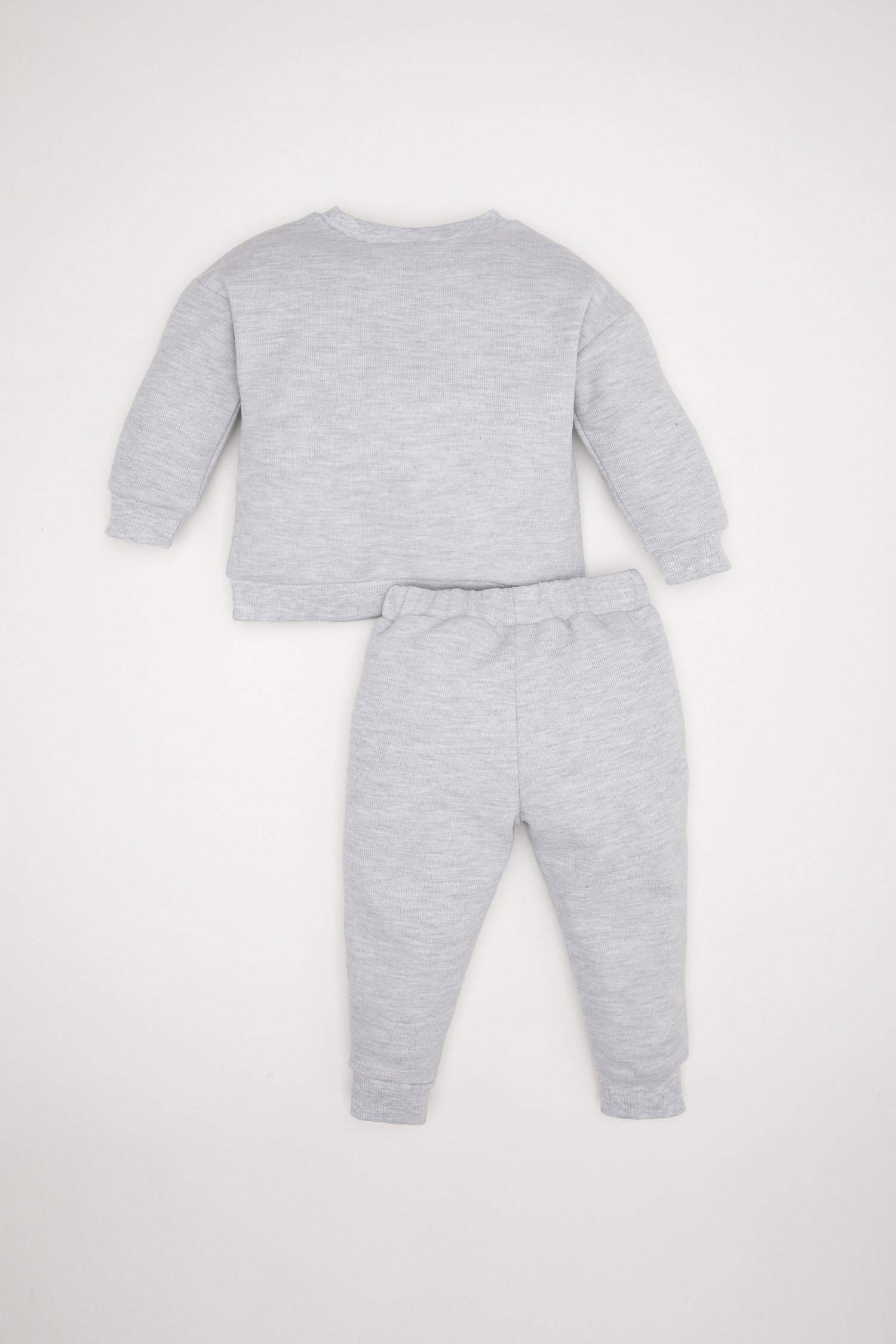 Erkek Bebek 2'li Takım Baskılı Selanik Kumaş Sweatshirt Jogger Eşofman Altı