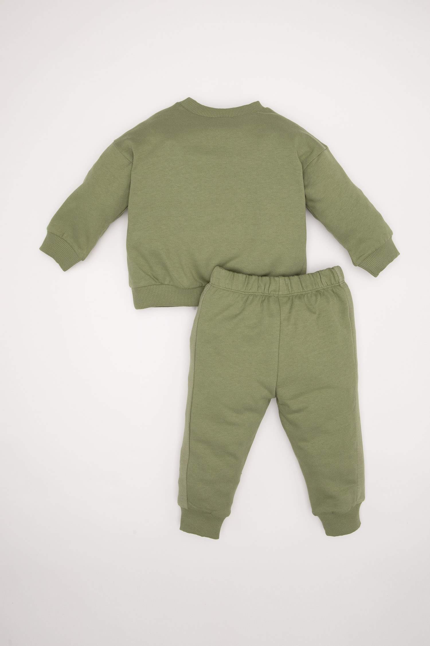 Erkek Bebek 2'li Takım Baskılı Sweatshirt Beli Lastikli Eşofman Altı