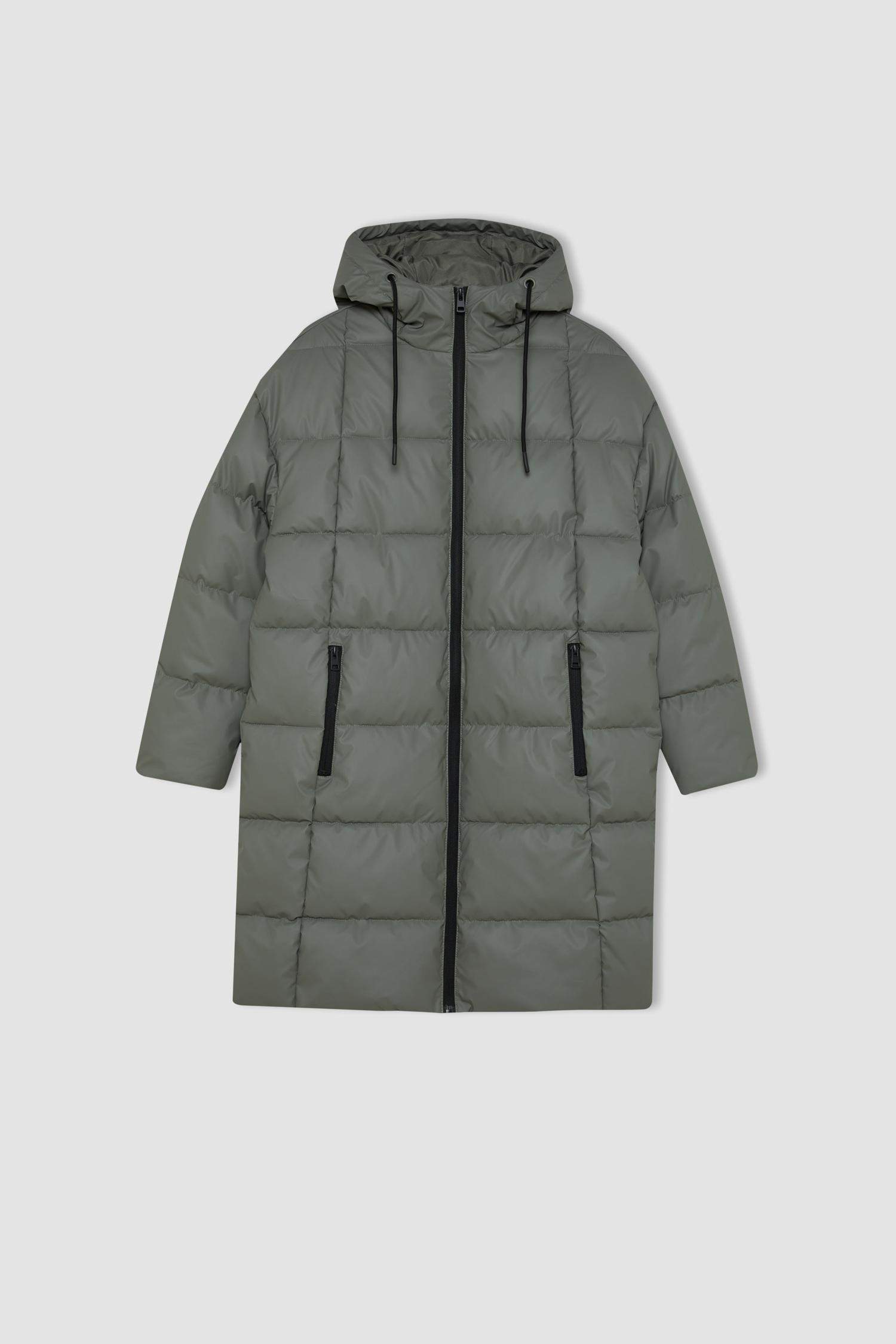 Regular Fit Kapüşonlu Fermuarlı Cepli Parka